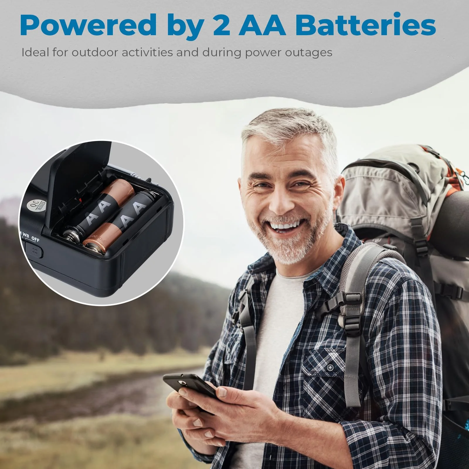 PRUNUS NOAA Weather Radio AM FM, Battery Powered Radio by AA, Transistor Radio, Earphone Jack, Portable Radio AM FM WB for Emergency, Hurricane, Floods, snowstorms - Image 3