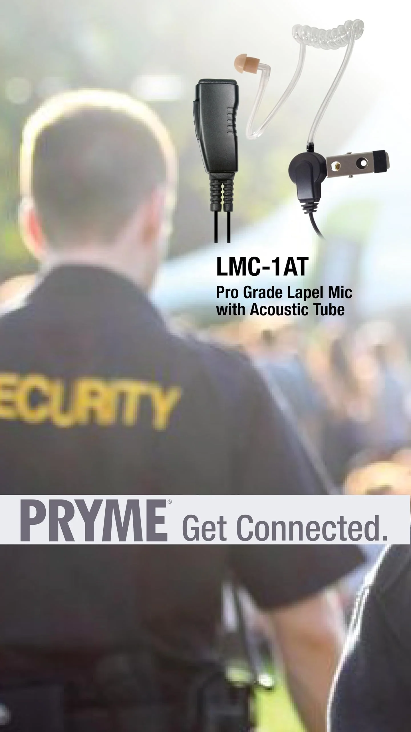 PRYME® LMC-1AT-M20 Commercial Series Lapel Mic Surveillance Style Earphone with M20 connector - Fits: MotoTRBO ION and R7. - Image 2