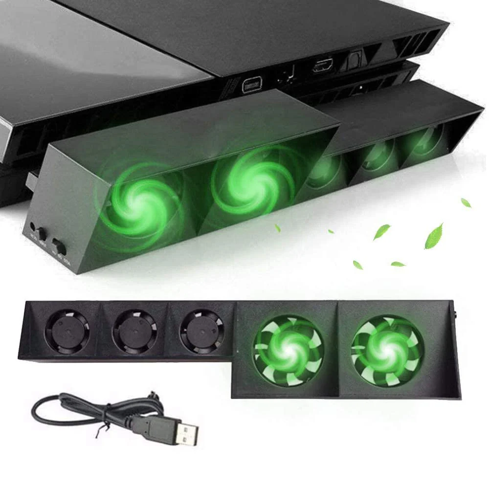 PS4 Cooling Fan 5 Fan System Station PS4 Turbo Fan USB External PS4 Cooler Temperature Control Cooling Fans - axGear - Image 2