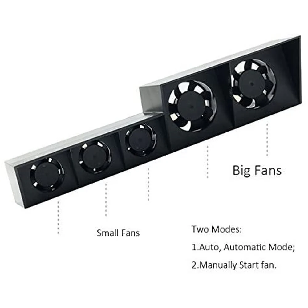 PS4 Cooling Fan 5 Fan System Station PS4 Turbo Fan USB External PS4 Cooler Temperature Control Cooling Fans - axGear - Image 3
