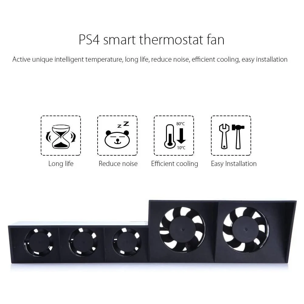 PS4 Cooling Fan 5 Fan System Station PS4 Turbo Fan USB External PS4 Cooler Temperature Control Cooling Fans - axGear - Image 5
