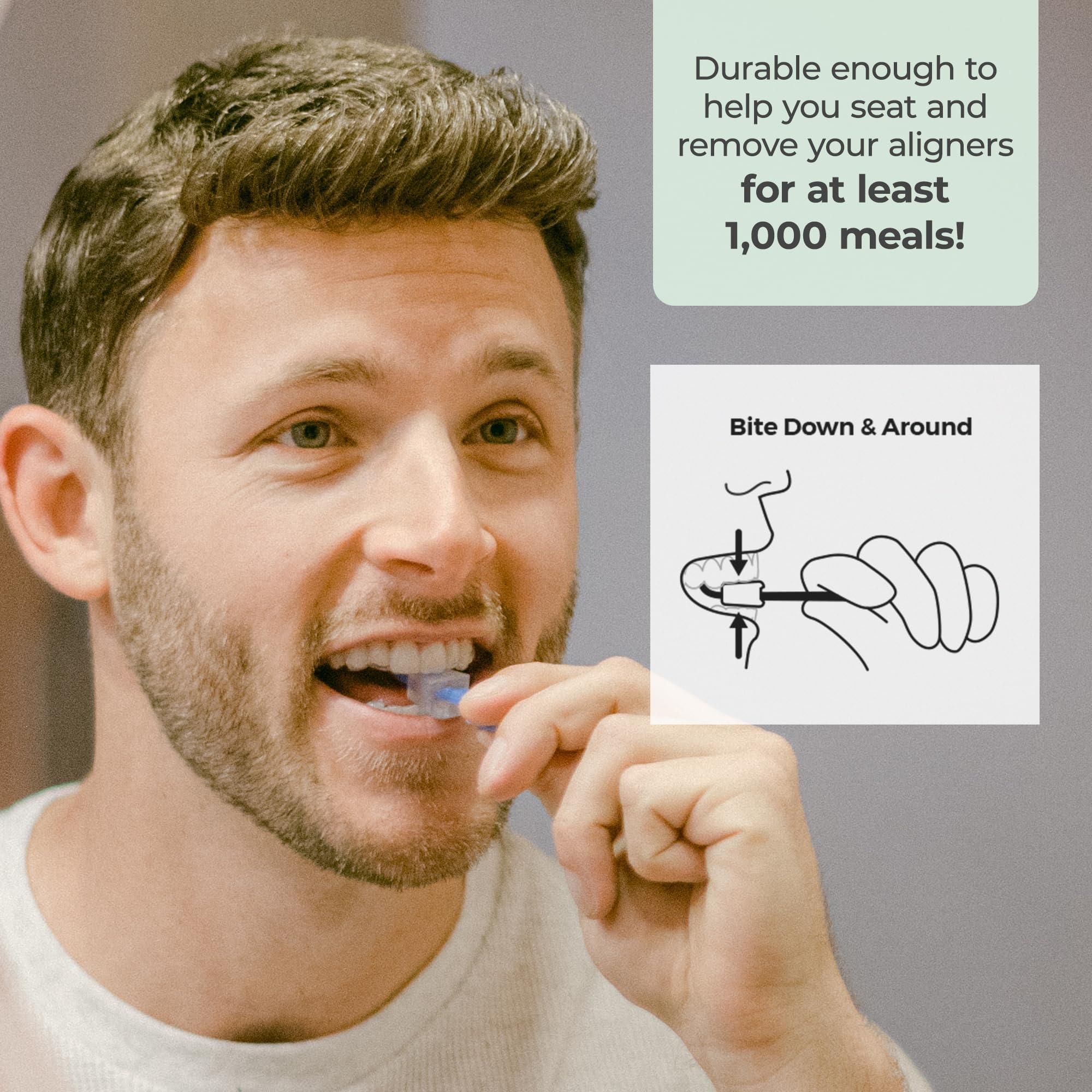 PUL Pack of 4 Reusable 2-in-1 Aligner Seating Chewie & Removal Tool — Compatible with Invisalign, Removable Braces, Retainers, Trays – Easy-to-Use Remover & Chew, Dental & Oral Hygiene Care – Blue 4 Pack - Image 5