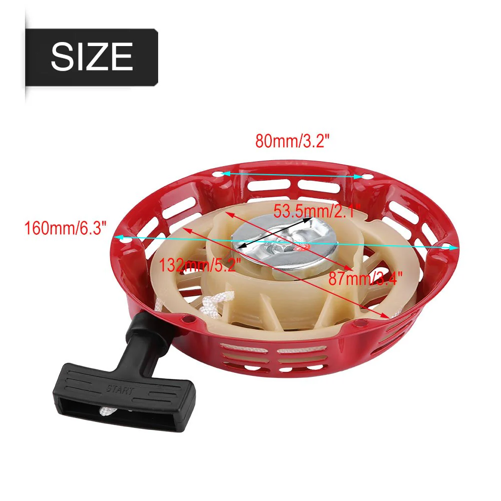 Pulley Starter Vibrating Plate Pull Start Starter Pull Start Assembly for 2KW 168F Petrol Generator - Image 6