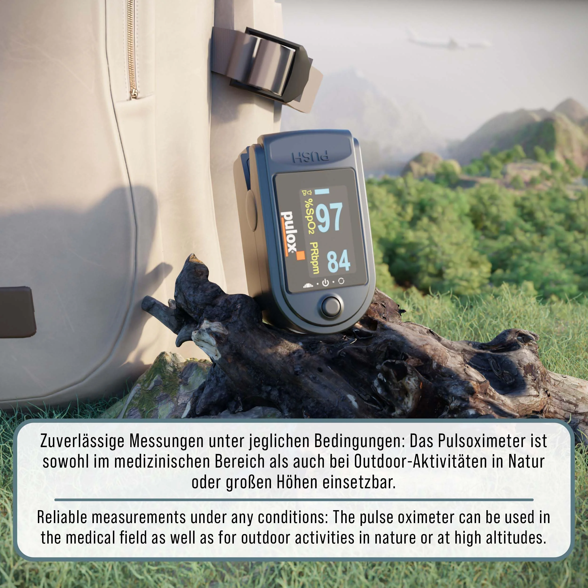 Pulse oximeter PULOX PO-200A with switchable alarm function and pulse tone incl. Accessories *Colour selection possible, black - Image 7
