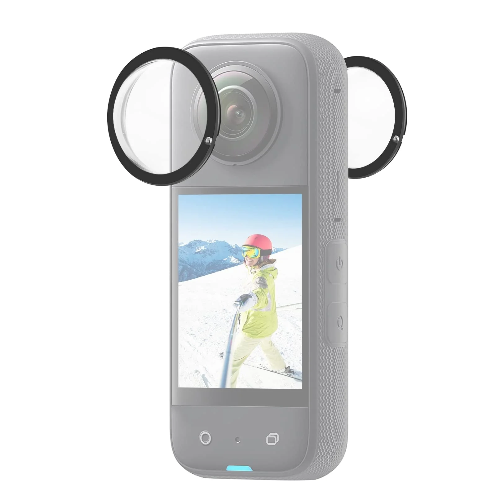 PULUZ Compatible for Insta360 X3 Sticky Lens Guards PC Protective Cover Cap for Insta 360 X3 Waterproof 360 Action Camera Accessories Insta360 X3 PC - Image 2