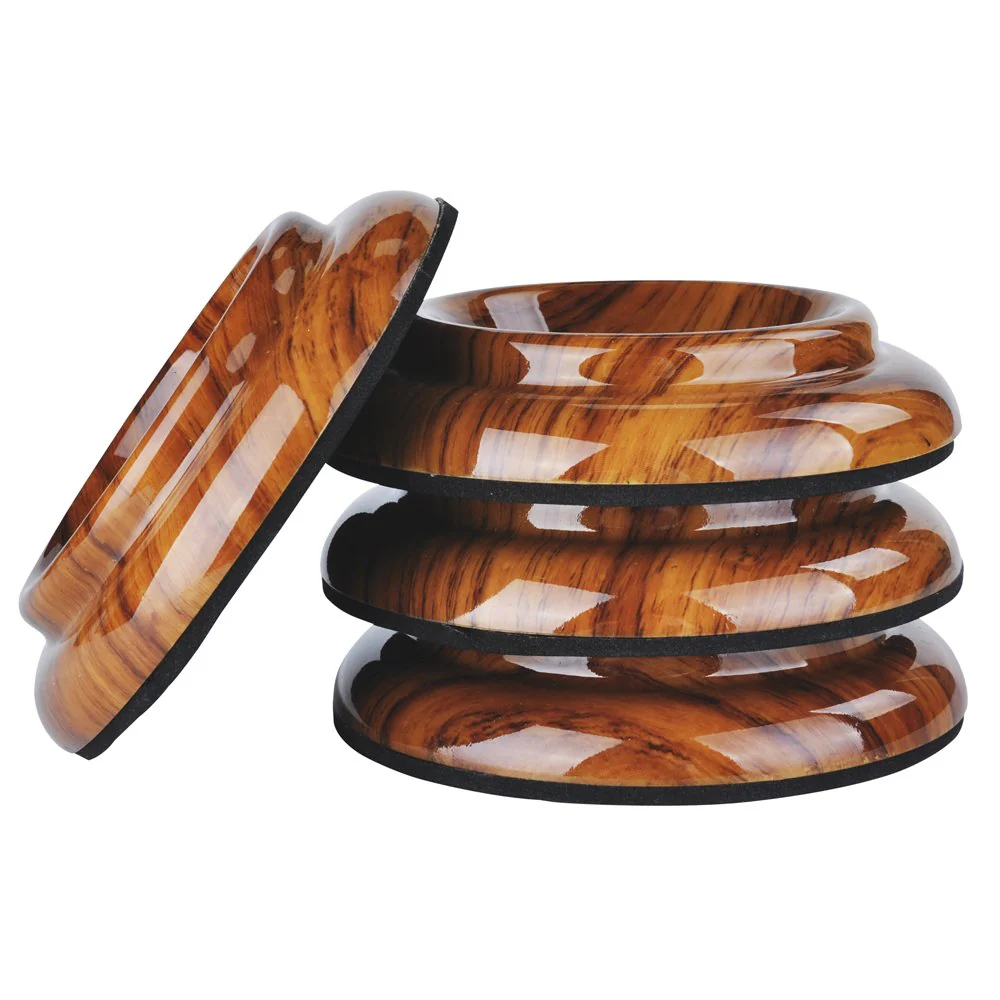 PUNK ABS Upright Piano Caster Cups Set of 4 Slip Resistant Leg Protector (Rosewood) Rosewood - Image 3