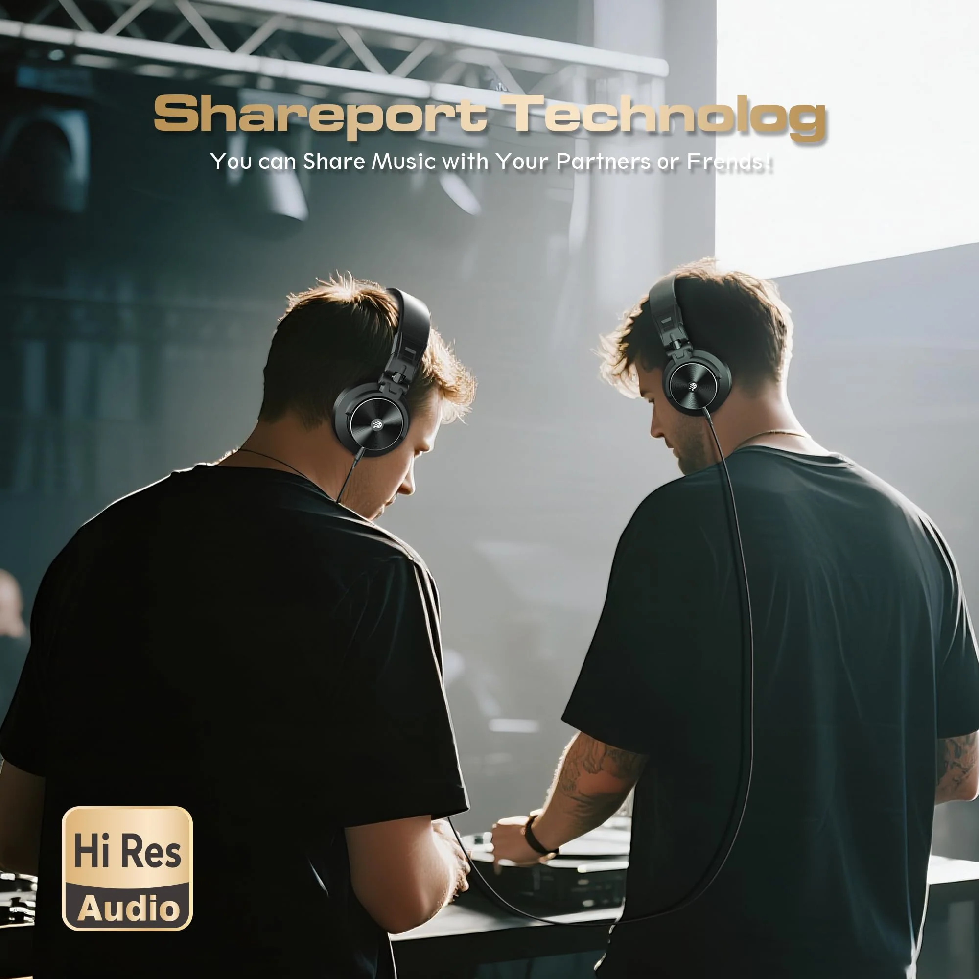 PUPGSIS Wired Over Ear Headphones: Studio Monitor Headphones - Professional 40kHz Hi-Res DJ Stereo Headphones - 1/4 to 3.5mm Audio Jack for Recording/Mixing/Podcast/Guitar/Piano Black - Image 4