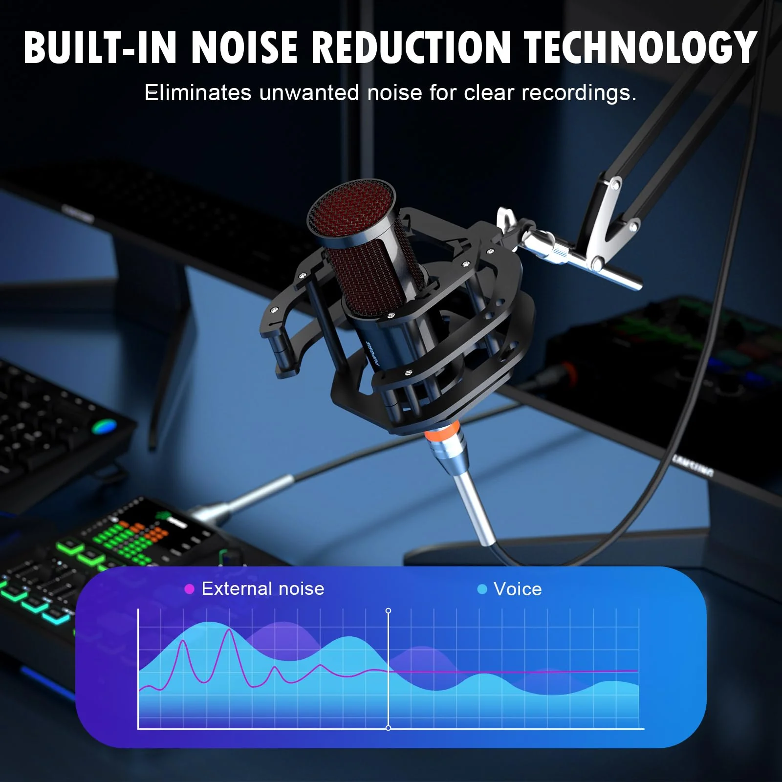 PUPGSIS XLR Dynamic Microphone, PC Computer Gaming Streaming Microphone for Podcast Recording, Vocal Capture, Content Creation, Cardioid Studio Mic for Audio Interface, Mixer, Sound Board - Image 6