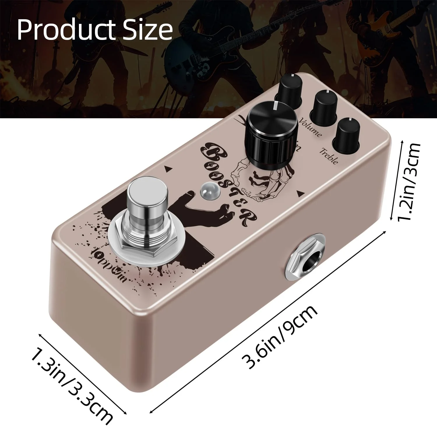 Pure Boost 20dB+ Clean Boost Pedal - ±15dB 2-Band EQ, Metal Enclosure, True Bypass for Guitar/Bass - Image 2