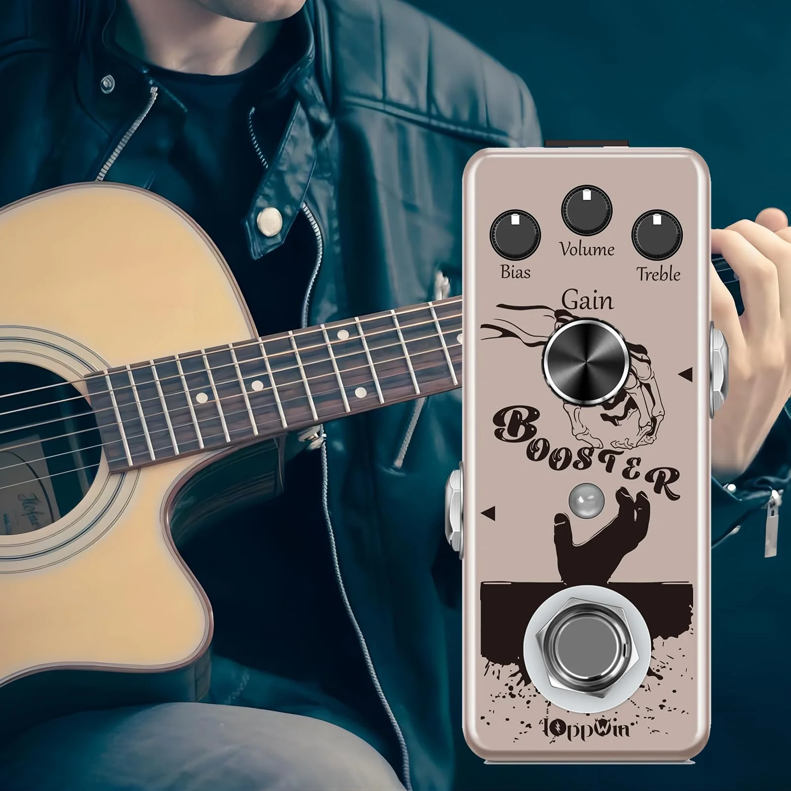 Pure Boost 20dB+ Clean Boost Pedal - ±15dB 2-Band EQ, Metal Enclosure, True Bypass for Guitar/Bass - Image 3