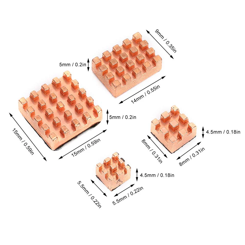Pure Copper Heatsink, 4 Heatsinks Made of Pure Copper, Durable and Unbreakable for Raspberry PI 4B 1G 2G 4G (Copper) - Image 4