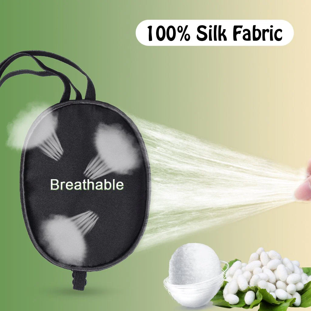 Pure Silk Eye Patch For Adults, Amblyopia Obscure Astigmatism Training Strabismus Correction Black - Image 3