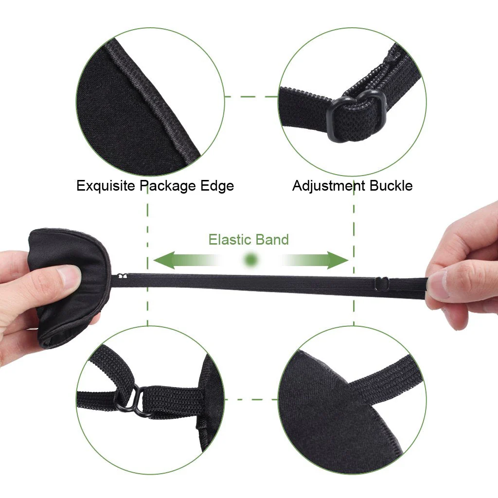 Pure Silk Eye Patch For Adults, Amblyopia Obscure Astigmatism Training Strabismus Correction Black - Image 5