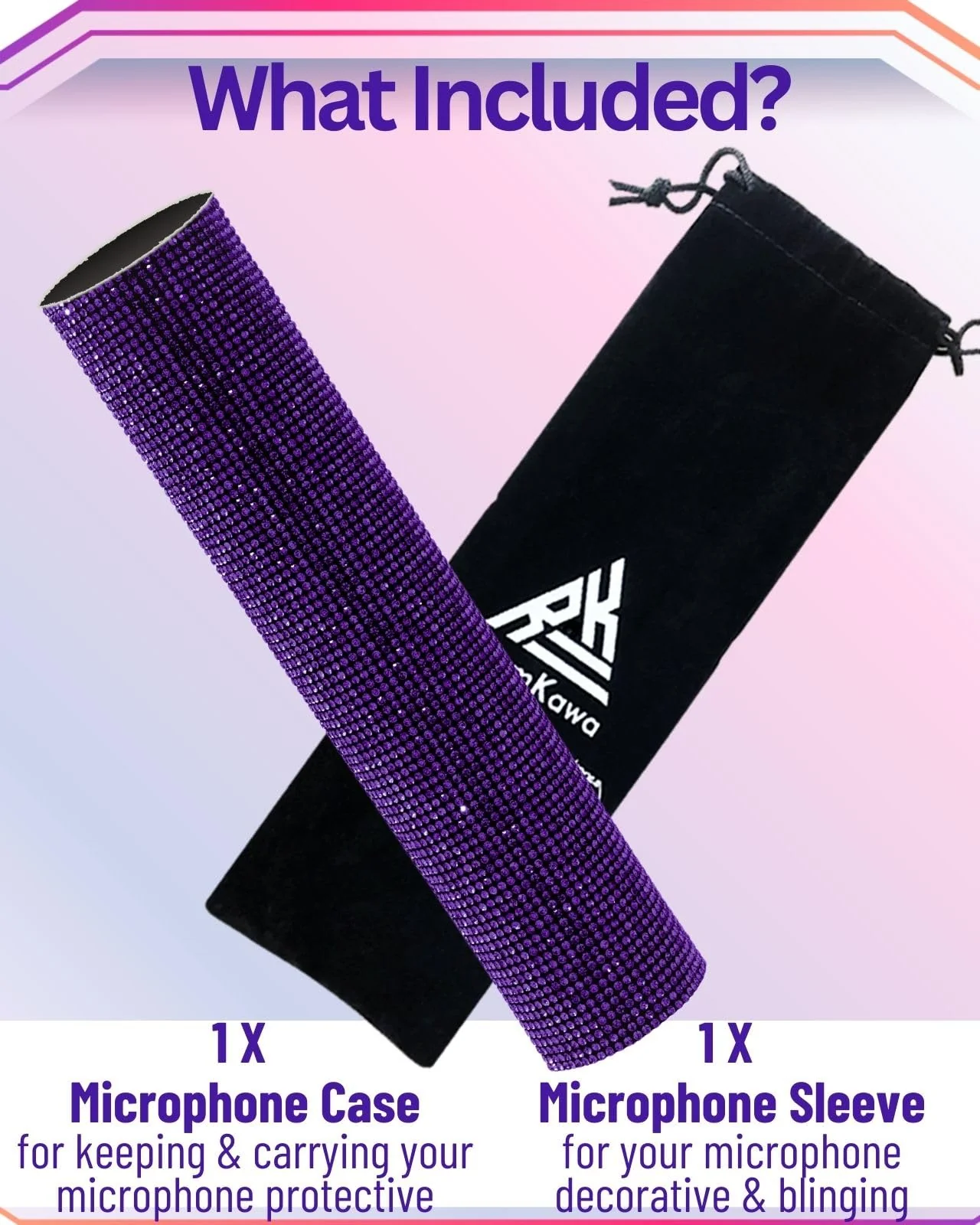 Purple Rhinestones Microphone Sleeve for Wireless Mic Shuer SM58 Beta 58A Handheld Cover Decorative Shine - Image 4