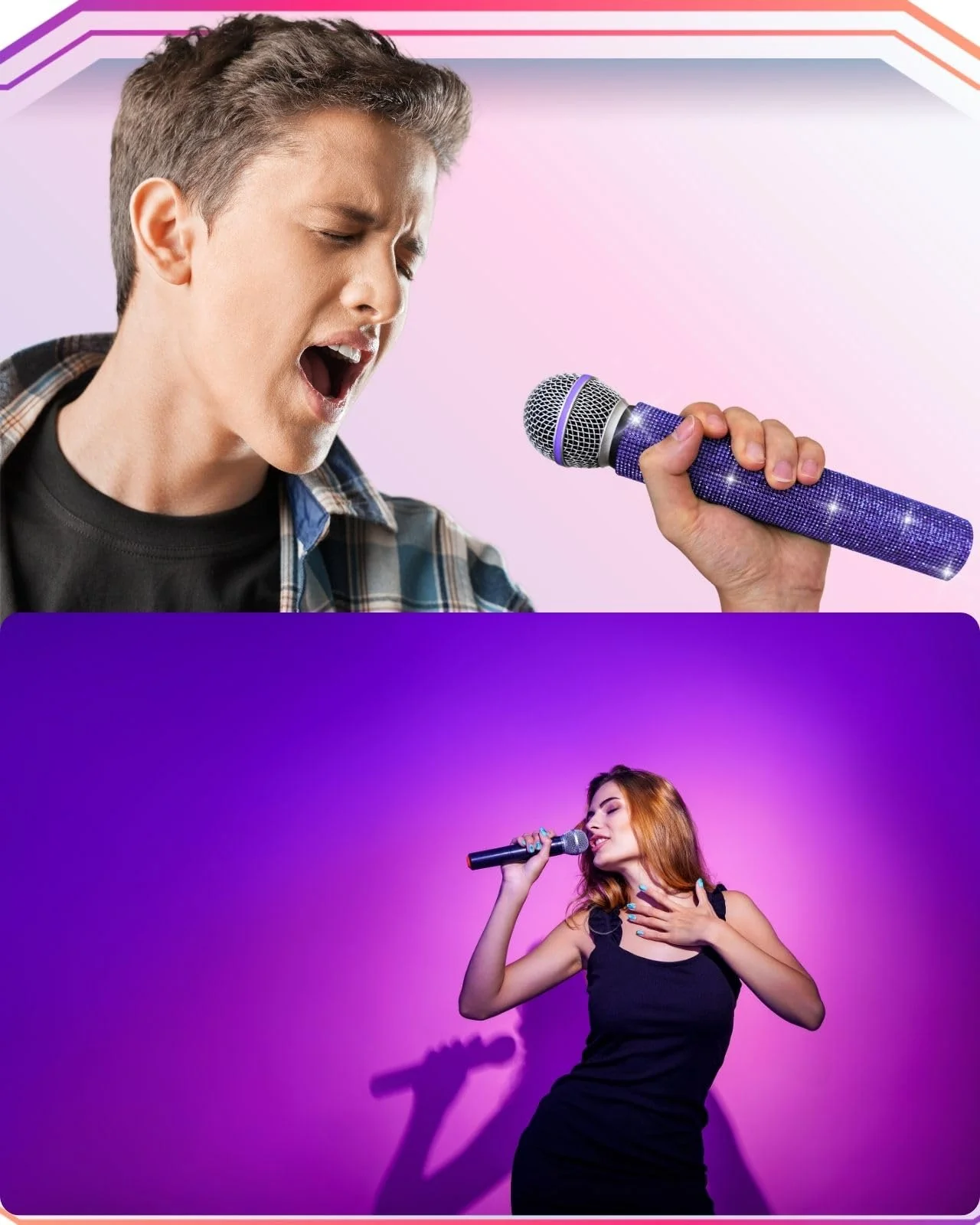 Purple Rhinestones Microphone Sleeve for Wireless Mic Shuer SM58 Beta 58A Handheld Cover Decorative Shine - Image 6