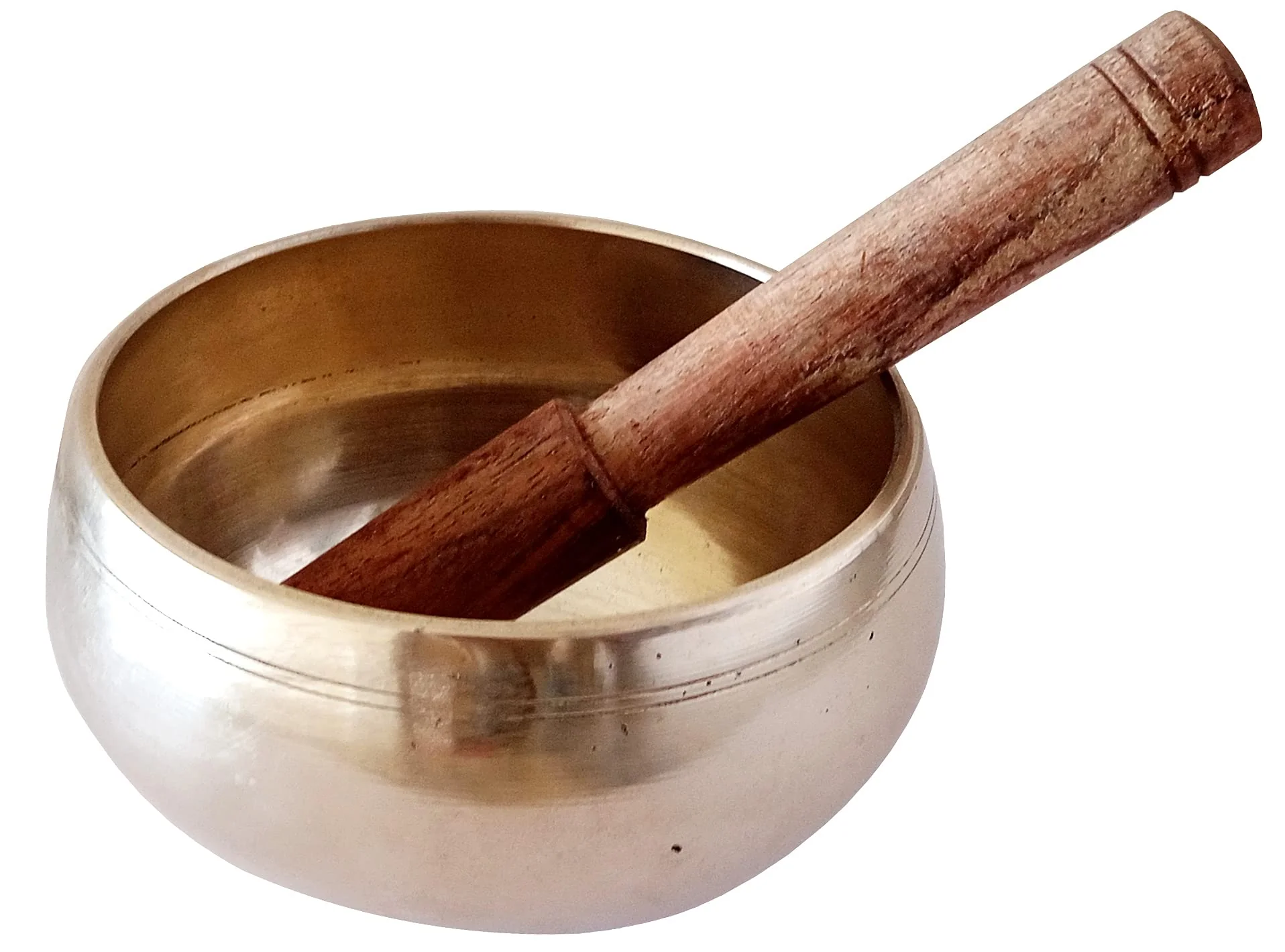 Purpledip Bell Metal Singing Bowl: Dhyana Musical Instrument For Meditation, 3.5 Inches, Gold (12397) Scripture design | 4 inches | Gold | No pillow cushion - Image 3