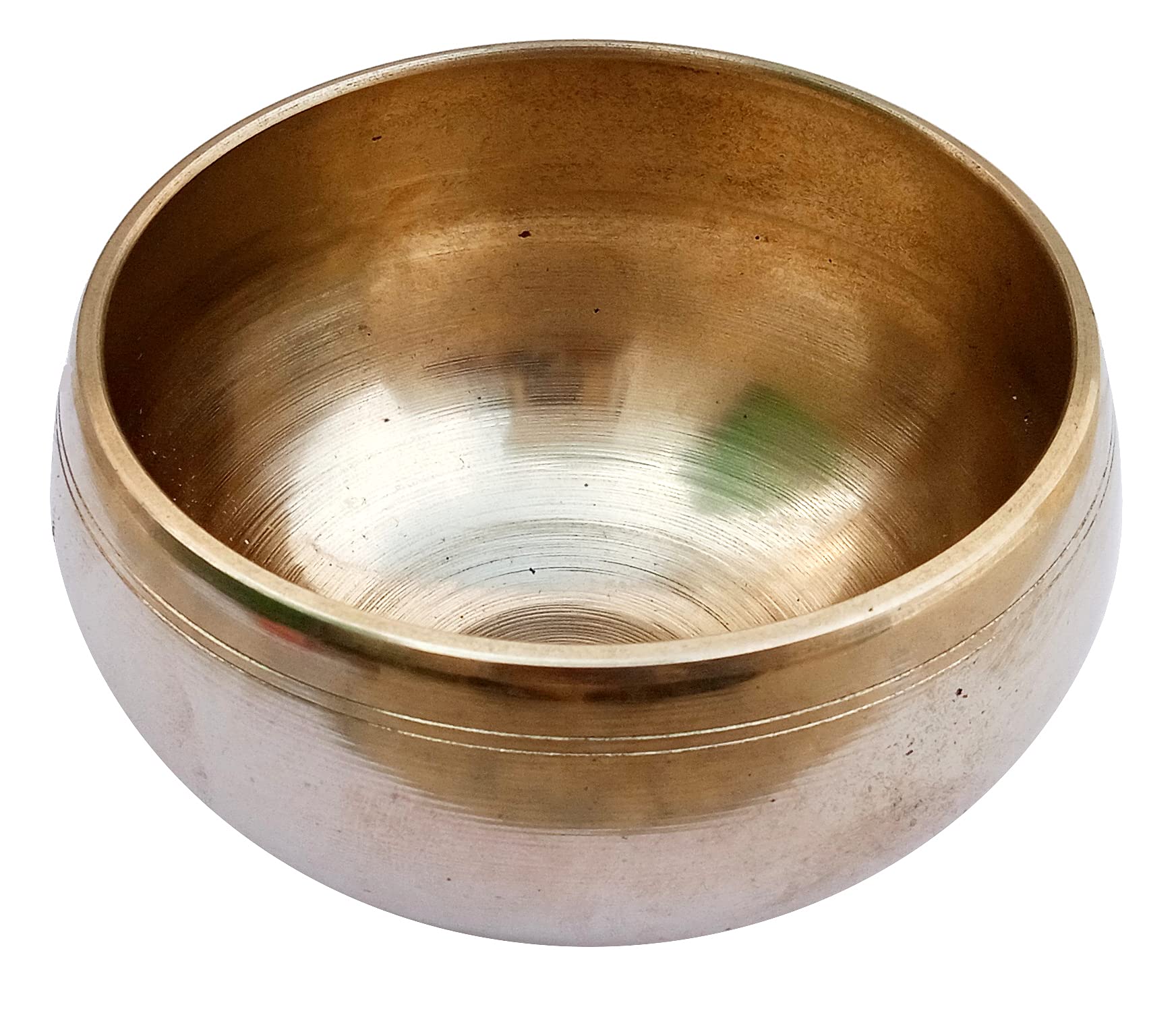 Purpledip Bell Metal Singing Bowl: Dhyana Musical Instrument For Meditation, 3.5 Inches, Gold (12397) Scripture design | 4 inches | Gold | No pillow cushion - Image 4