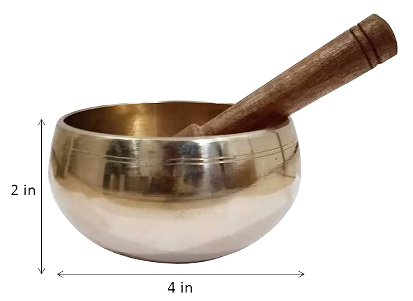 Purpledip Bell Metal Singing Bowl: Dhyana Musical Instrument For Meditation, 3.5 Inches, Gold (12397) Scripture design | 4 inches | Gold | No pillow cushion - Image 5