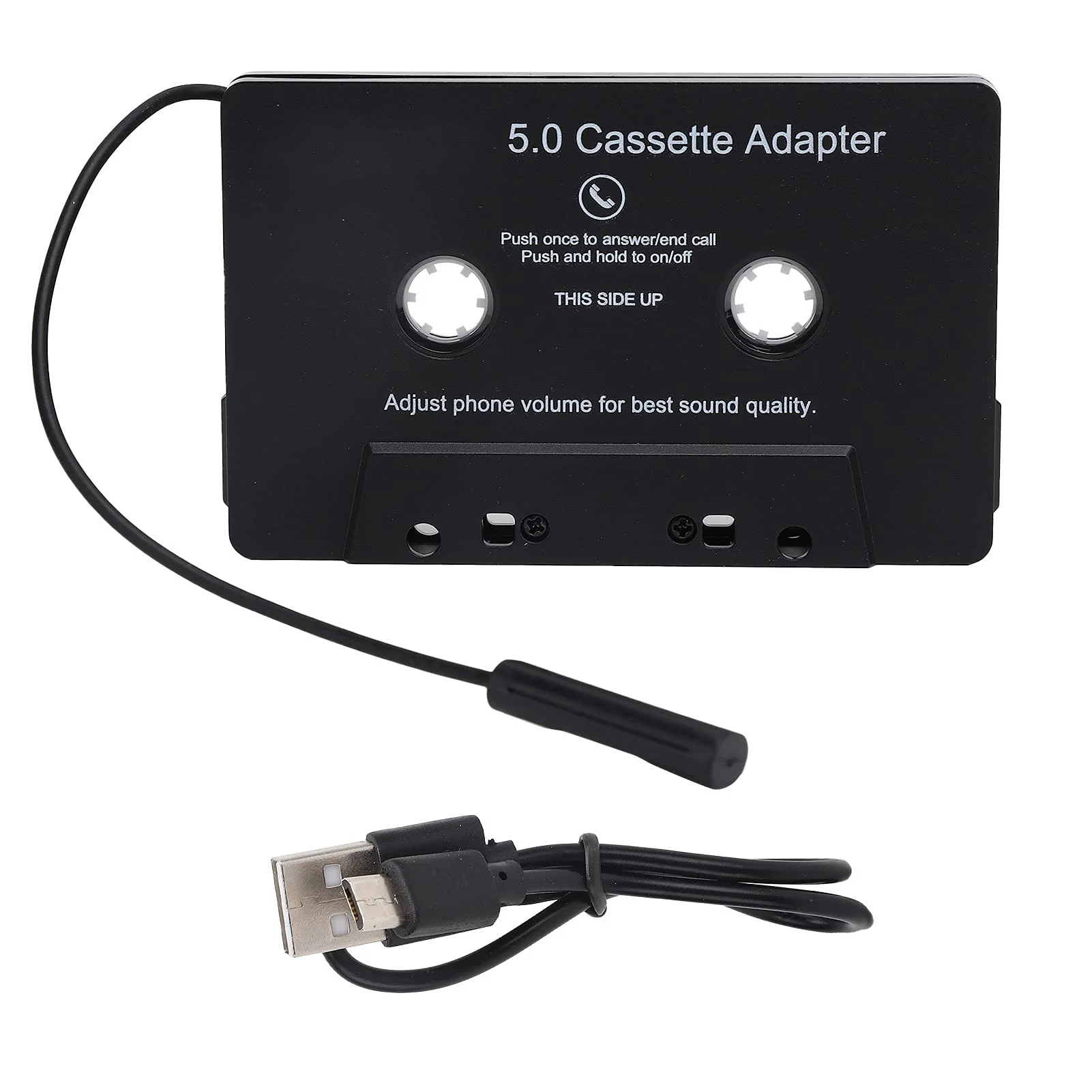 PUSOKEI Car Cassette Audio Receiver, Bluetooth 5.0 Cassette to Aux Adapter, Tape Player MP3 Cassette Player Adapters Audio Converter with Calling Function, Black - Image 7