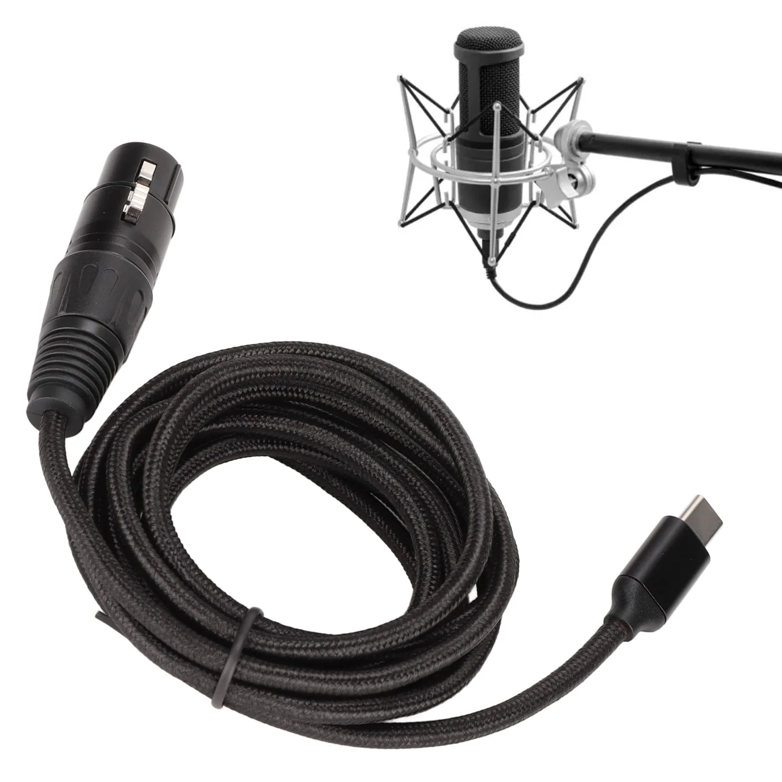 PUSOKEI USB C to XLR Female Cable, HiFi USB C Microphone Cable, Microphone Recording Line Built in D/A Conversion Chip for OS X, Plug and Play() - Image 6