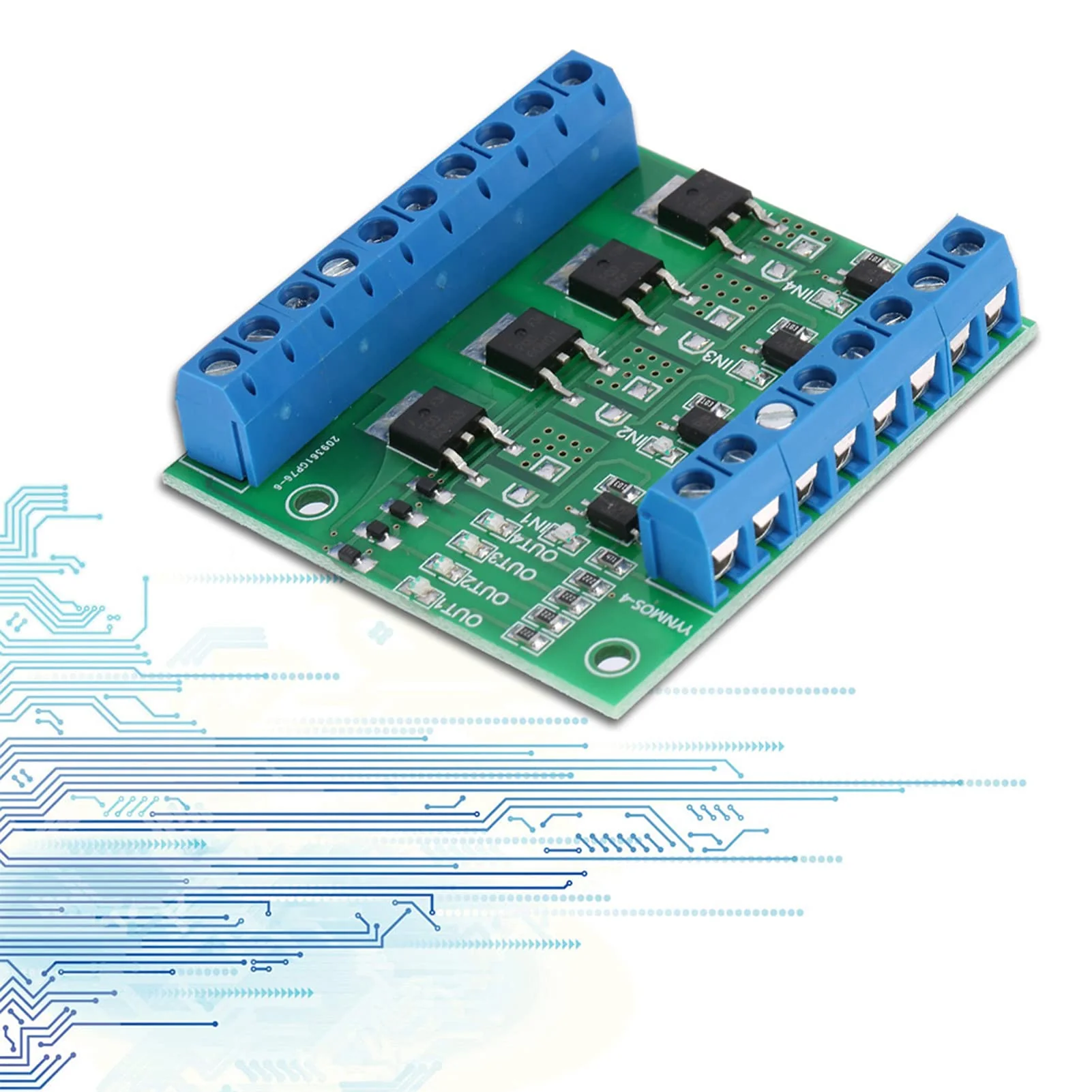 PWM 4 Channel PLC Amplifier Mosfet Module Mosfet PCB MOSFET Amplifier PCB Module Driver 3-20V to 3.7-27VDC 10A - Image 5