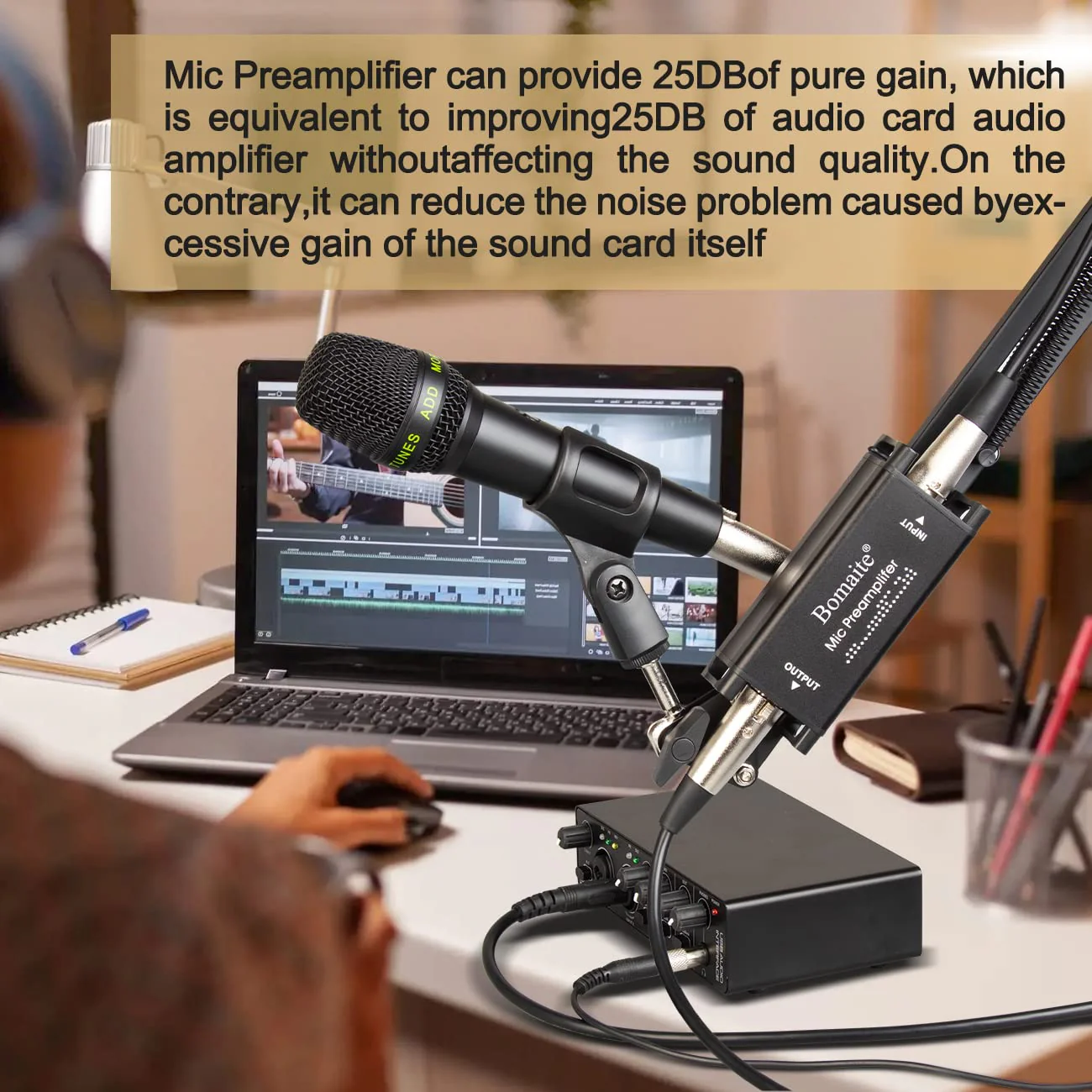 PX2 Dynamic Microphone Booster, Preamp Audio Booster for Studio or Home Recording, Livestream, Broadcast or Podcast - Single Channel for dynamic and ribbon microphones - Image 5