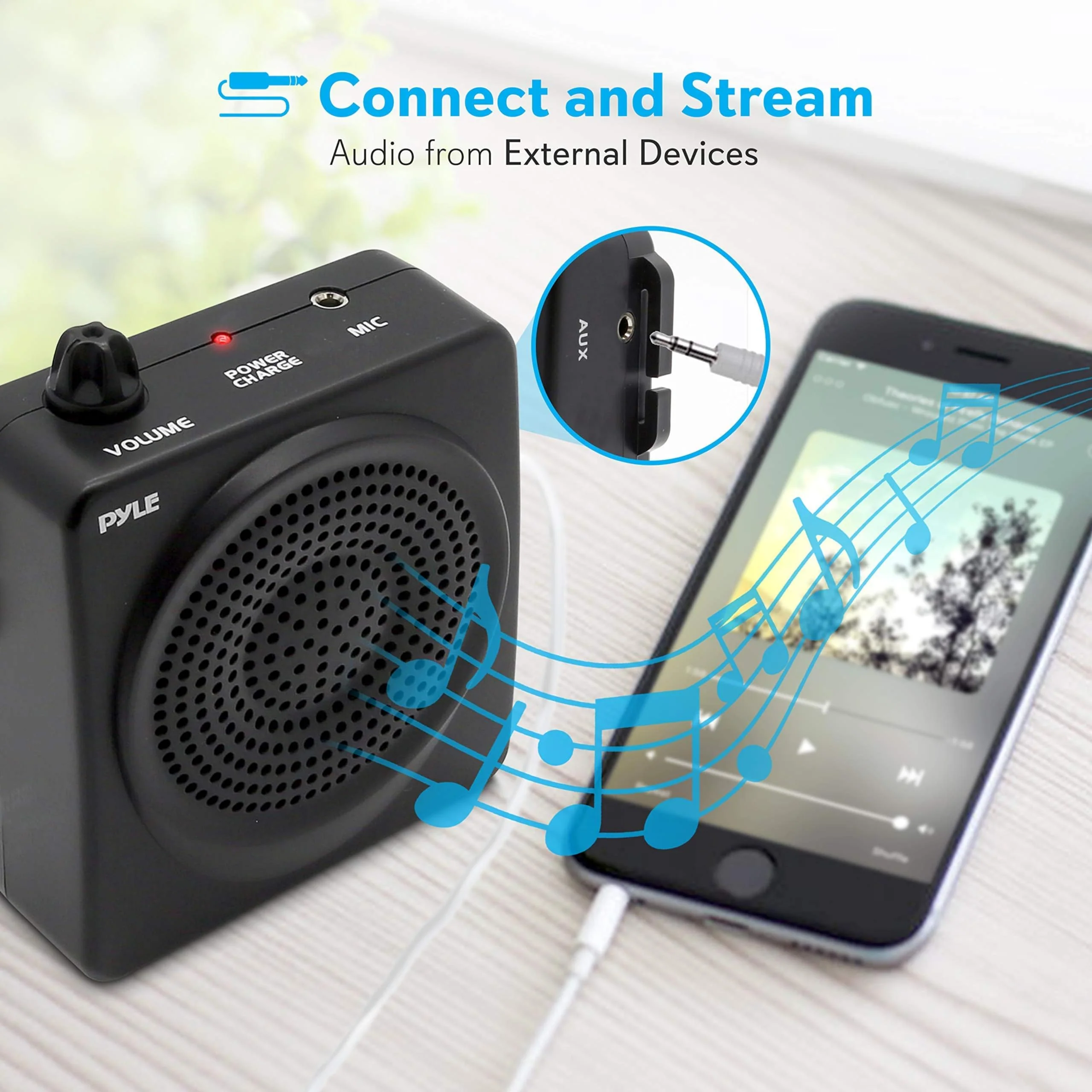 Pyle Portable PA Speaker and Voice Amplifier: Compact Waistband with Rechargeable Battery, Includes Headset Microphone & 3.5mm Aux Jack - Ideal for Tour Guides, Teachers, and Meetings - Image 5