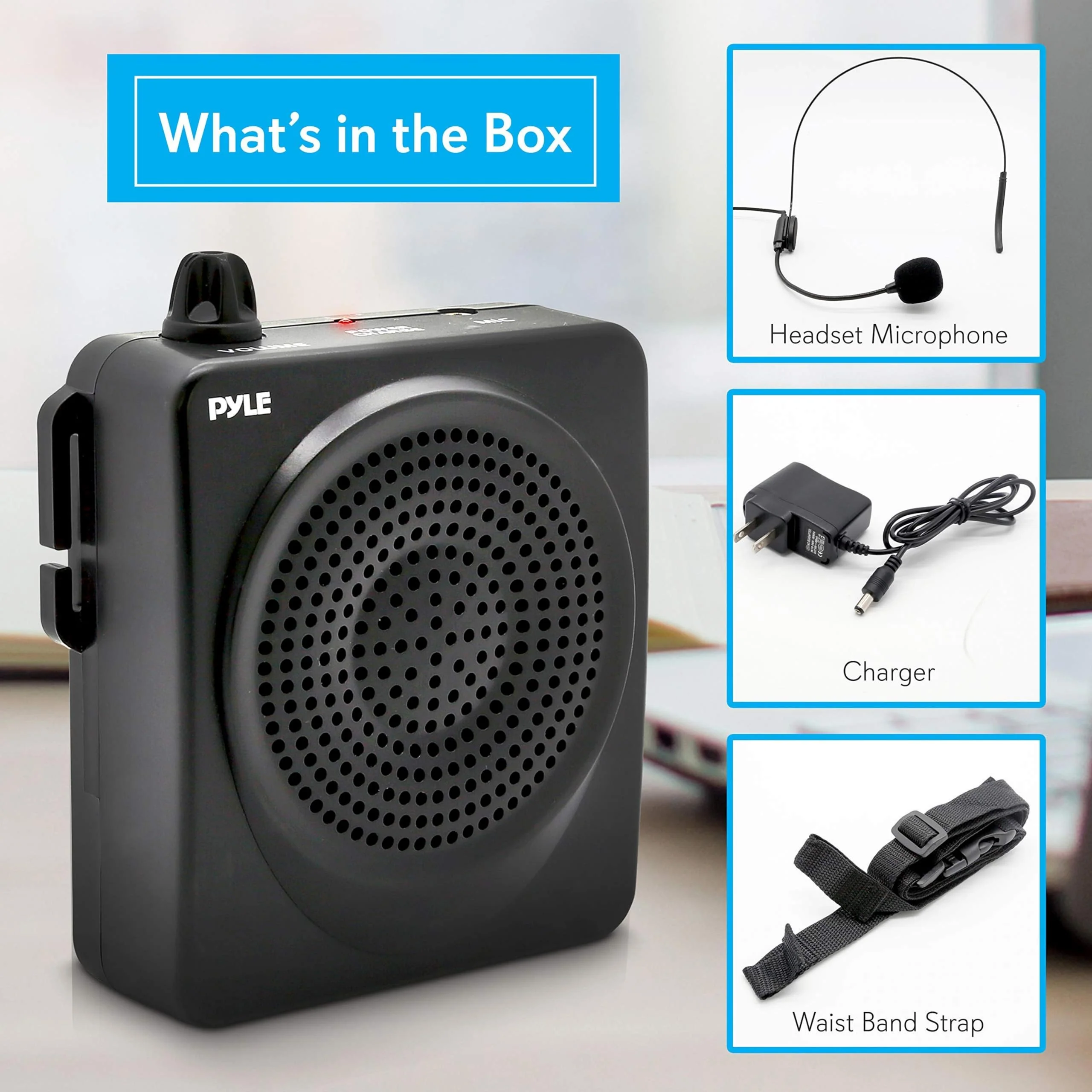 Pyle Portable PA Speaker and Voice Amplifier: Compact Waistband with Rechargeable Battery, Includes Headset Microphone & 3.5mm Aux Jack - Ideal for Tour Guides, Teachers, and Meetings - Image 7