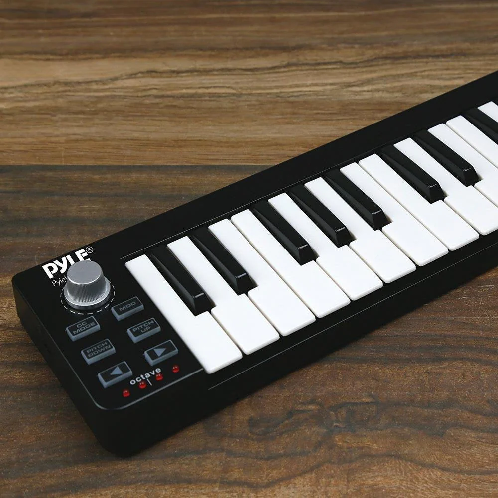 Pyle USB MIDI Keyboard Controller - Upgraded 25 Key Portable Audio Recording Workstation Equipment - Hardware Buttons Control any DAW Software for Computer Music Production - PMIDIKB10_0 - Image 5