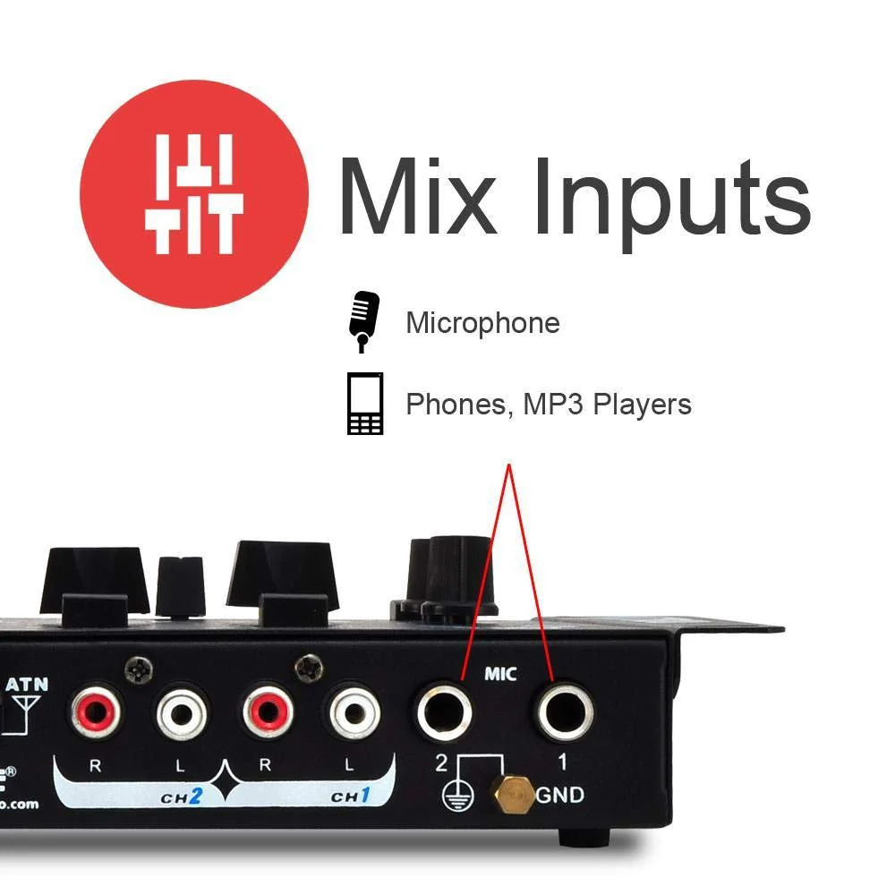 Pyle Wireless DJ Audio Mixer - 3 Channel Bluetooth Compatible DJ Controller Sound Mixer, Mic-Talkover, USB Reader, Dual RCA Phono/Line In, Microphone Input, Headphone Jack, Black - PMX7BU 3-Channel - Image 7