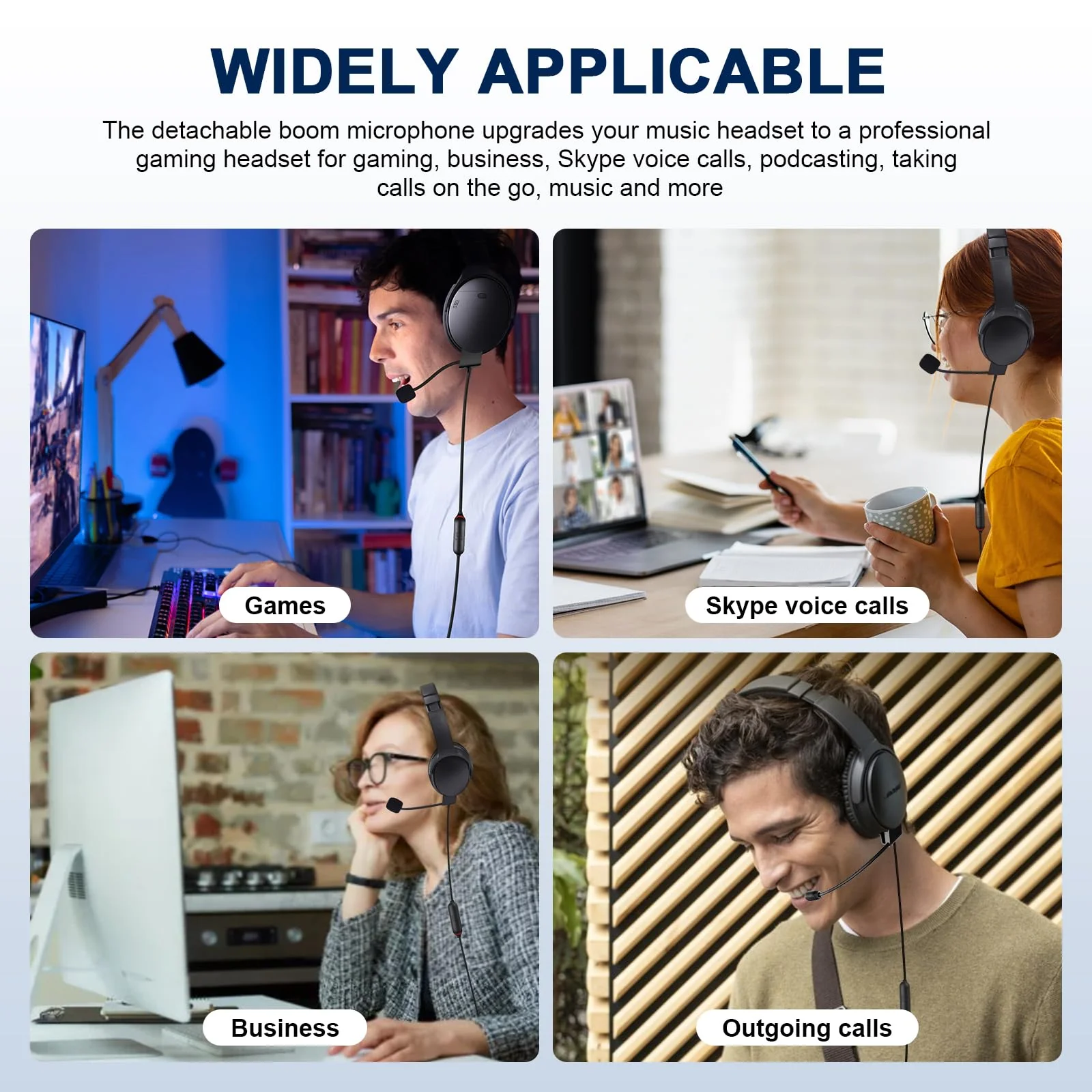 QC45 Microphone Compatible with Bose QC45 Wireless Noise Cancelling Headphones, Boom Gaming Microphone Cable with Mute Switch for PS4, PS5, PC, Xbox One Controller (QC45 Boom Mic, 3.5mm Y-Splitter) - Image 7