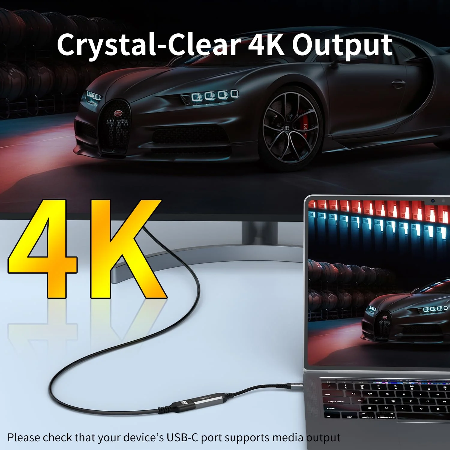 QianLink USB Type C to HDMI Adapter, USB C to HDMI 4K Cable [Thunderbolt 3/4] for MacBook Pro/Air 2023, iPhone 15 Pro Max, Dell XPS, Pixelbook, Surface, IPad Pro, iMac, XPS 17, Galaxy S23 and More - Image 2
