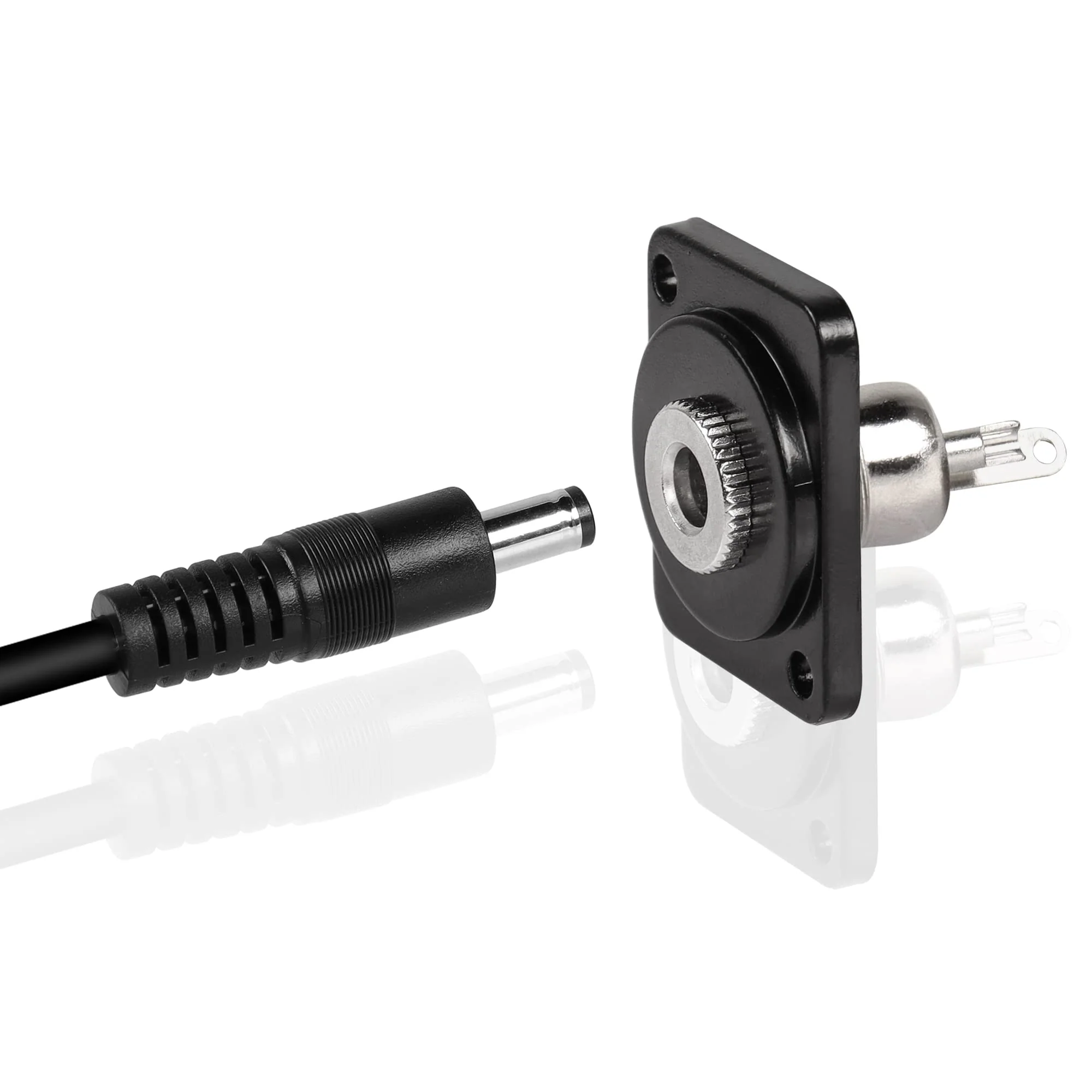 QIANRENON DC 5.5mm x 2.5mm Panel Mount, 2 Pole High Current Solder Wire, 5.5x2.5mm DC Socket, 50V 3A, XLR/D Panel Mount - Image 2