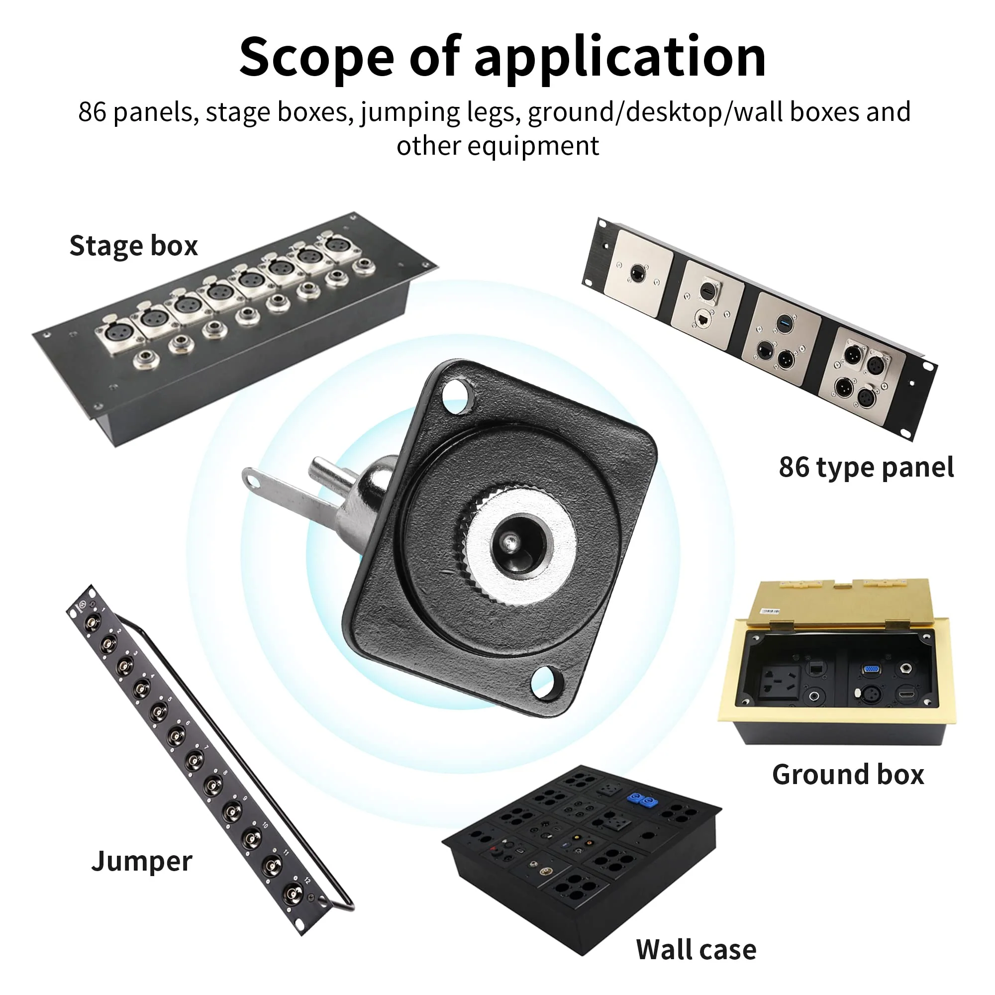 QIANRENON DC 5.5mm x 2.5mm Panel Mount, 2 Pole High Current Solder Wire, 5.5x2.5mm DC Socket, 50V 3A, XLR/D Panel Mount - Image 4