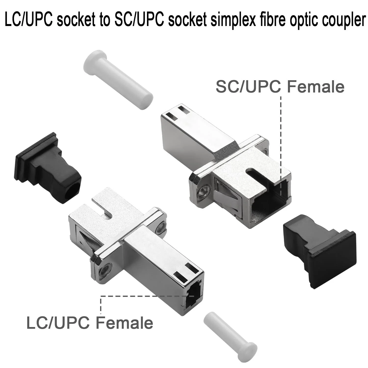 QIANRENON LC Female to SC Female Hybrid Fibre Optic Adapter Coupler SM 9/125μm LC/UPC to SC/UPC Simplex Fibre Optic Connector Socket, for FTTH Connection to Extend LC-SC Patch Cord Pigtail - Image 2