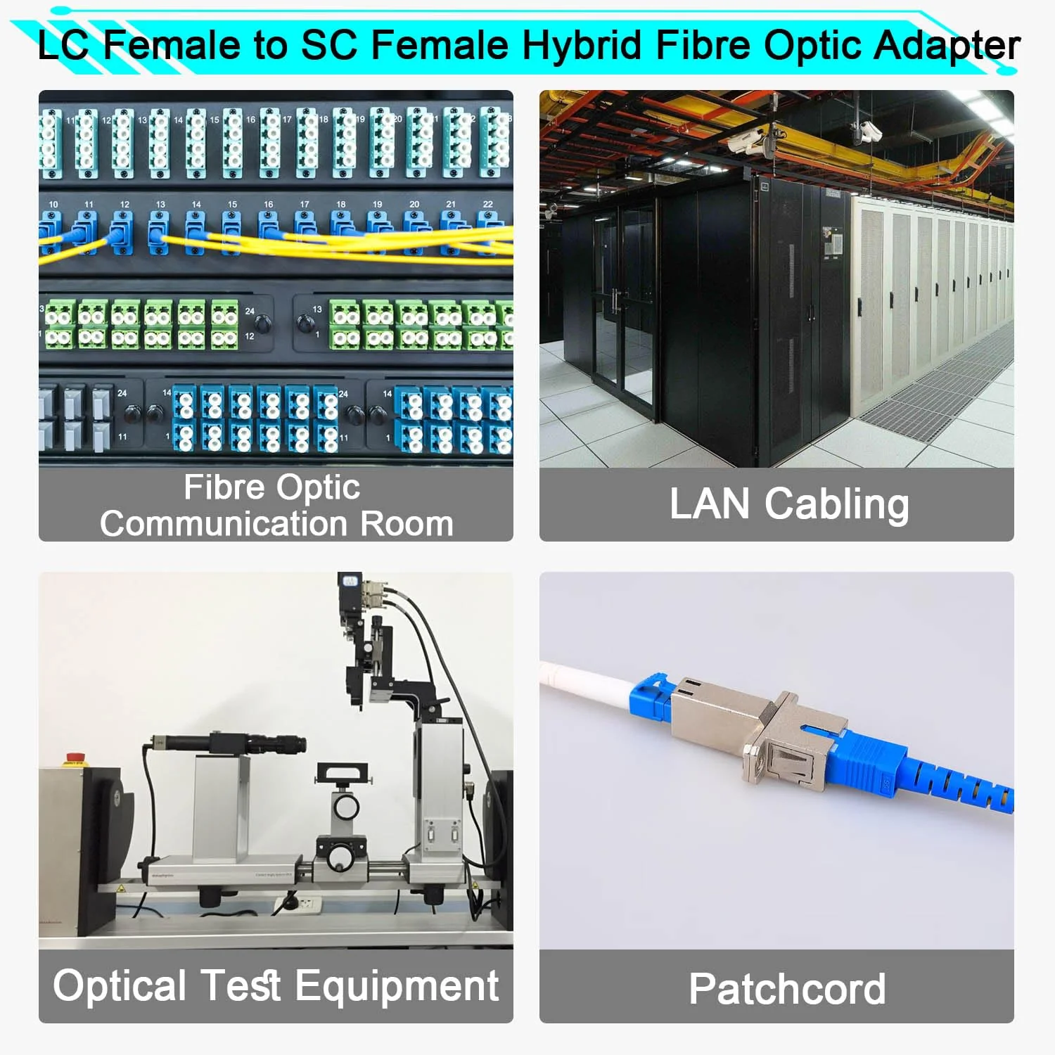 QIANRENON LC Female to SC Female Hybrid Fibre Optic Adapter Coupler SM 9/125μm LC/UPC to SC/UPC Simplex Fibre Optic Connector Socket, for FTTH Connection to Extend LC-SC Patch Cord Pigtail - Image 5