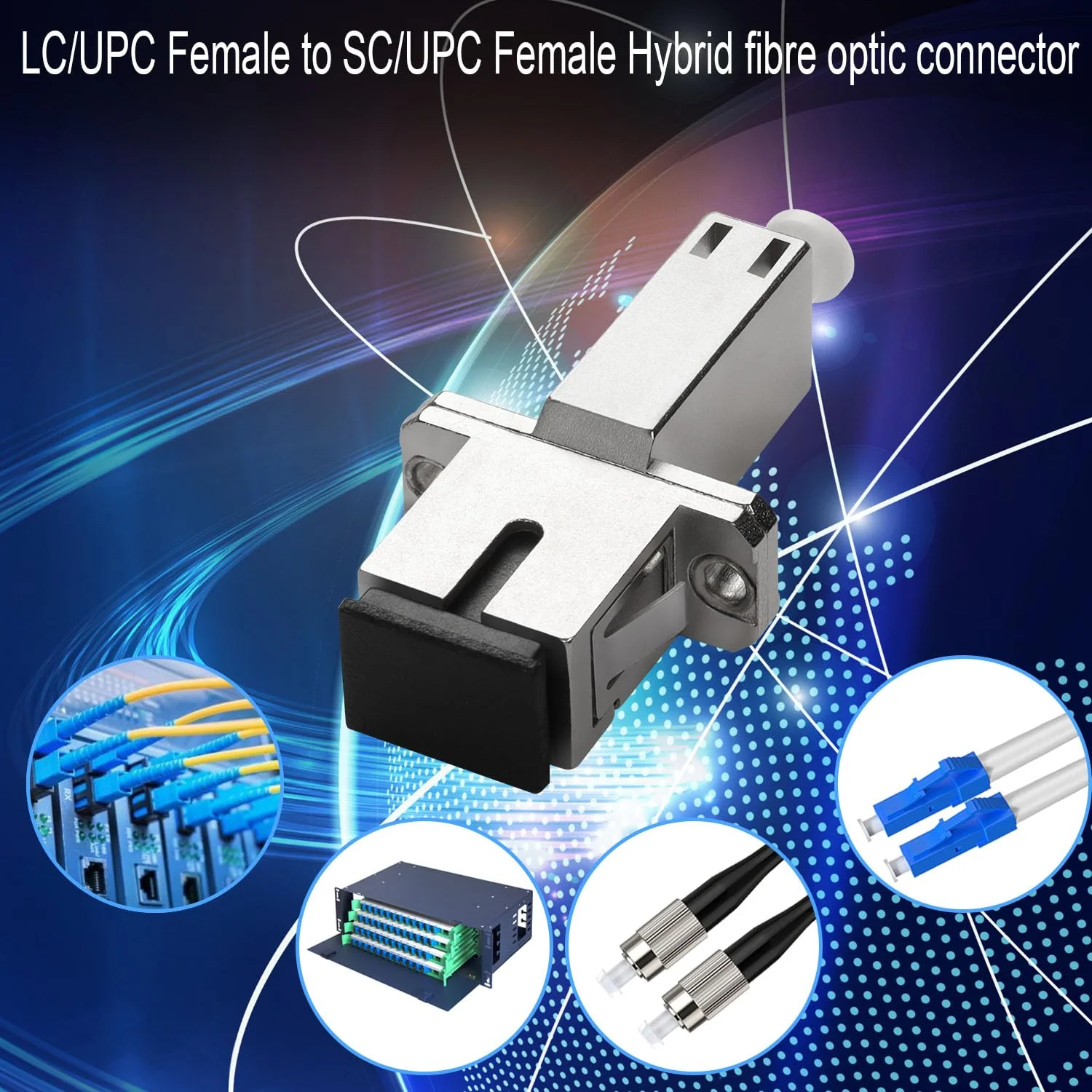 QIANRENON LC Female to SC Female Hybrid Fibre Optic Adapter Coupler SM 9/125μm LC/UPC to SC/UPC Simplex Fibre Optic Connector Socket, for FTTH Connection to Extend LC-SC Patch Cord Pigtail - Image 7