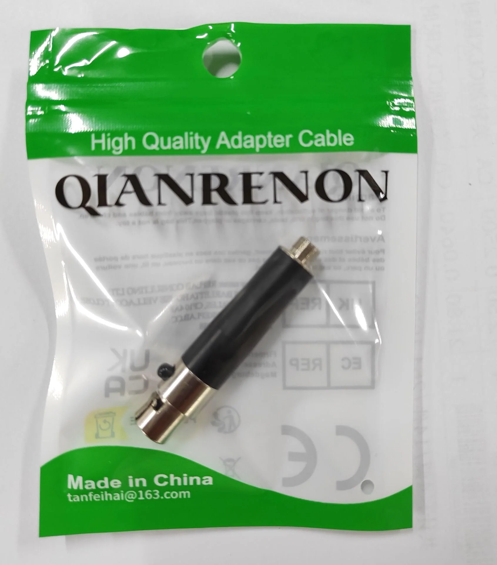 QIANRENON Mini XLR to TRS 3.5mm Wireless Microphone Connector 3Pin Mini XLR Female to Locking TRS 3.5mm Female Headphone Stereo Adapter Mini XLR to Locked 1/8 Balanced Audio Socket, for Lavalier Mic F-F - Image 7