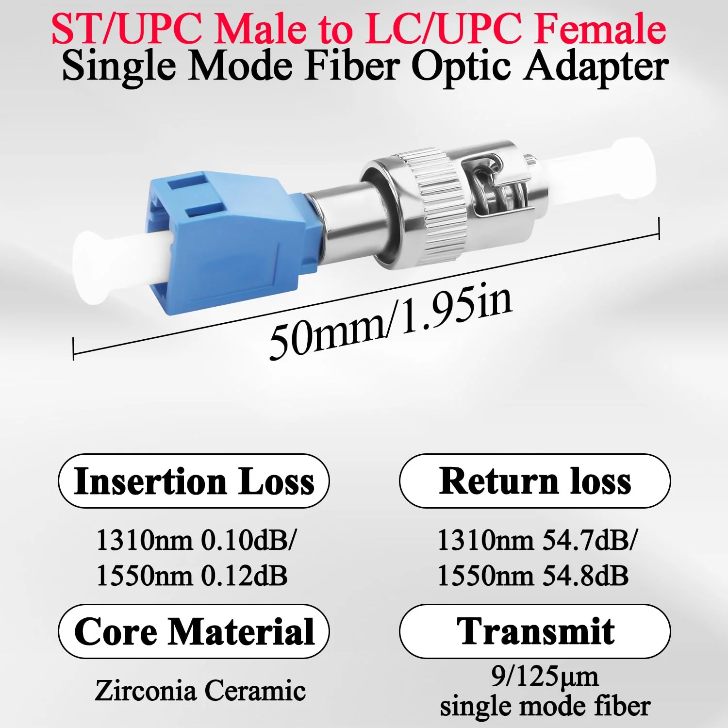QIANRENON ST Male to LC Female Hybrid Fiber Optic Converter SM 9/125μm ST/UPC Male to LC/UPC Female Single Mode Fiber Optic Adapter Coupler for Red Light Pen Optical Power Meter Patch Cord Pigtail - Image 5