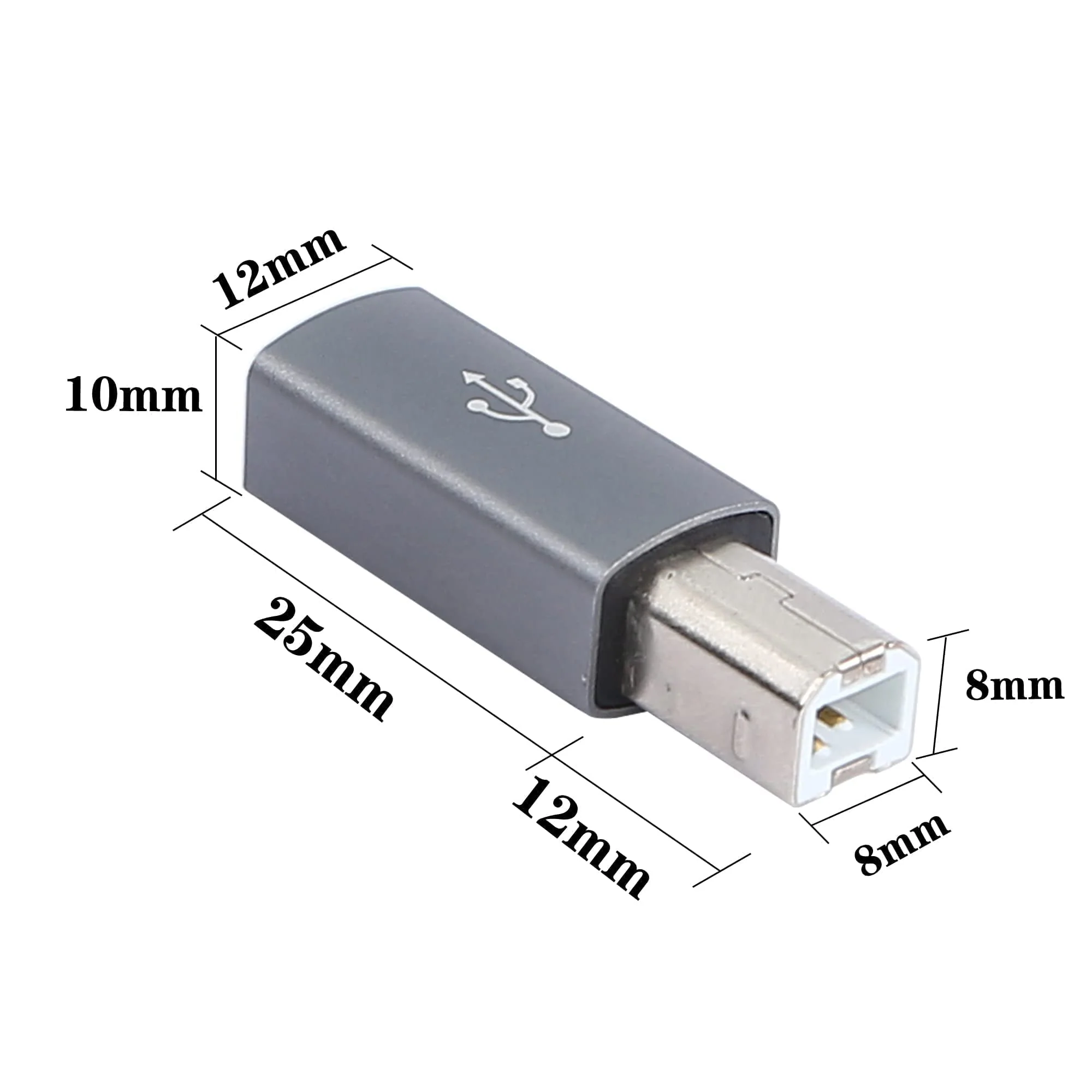 QIANRENON USB C to B Print Converter Type C to MIDI Digital Interface Adapter, Connect Keyboard to Mobile Phone via OTG, for Printer, Electric Piano, Silver Gray, 2 pcs - Image 7