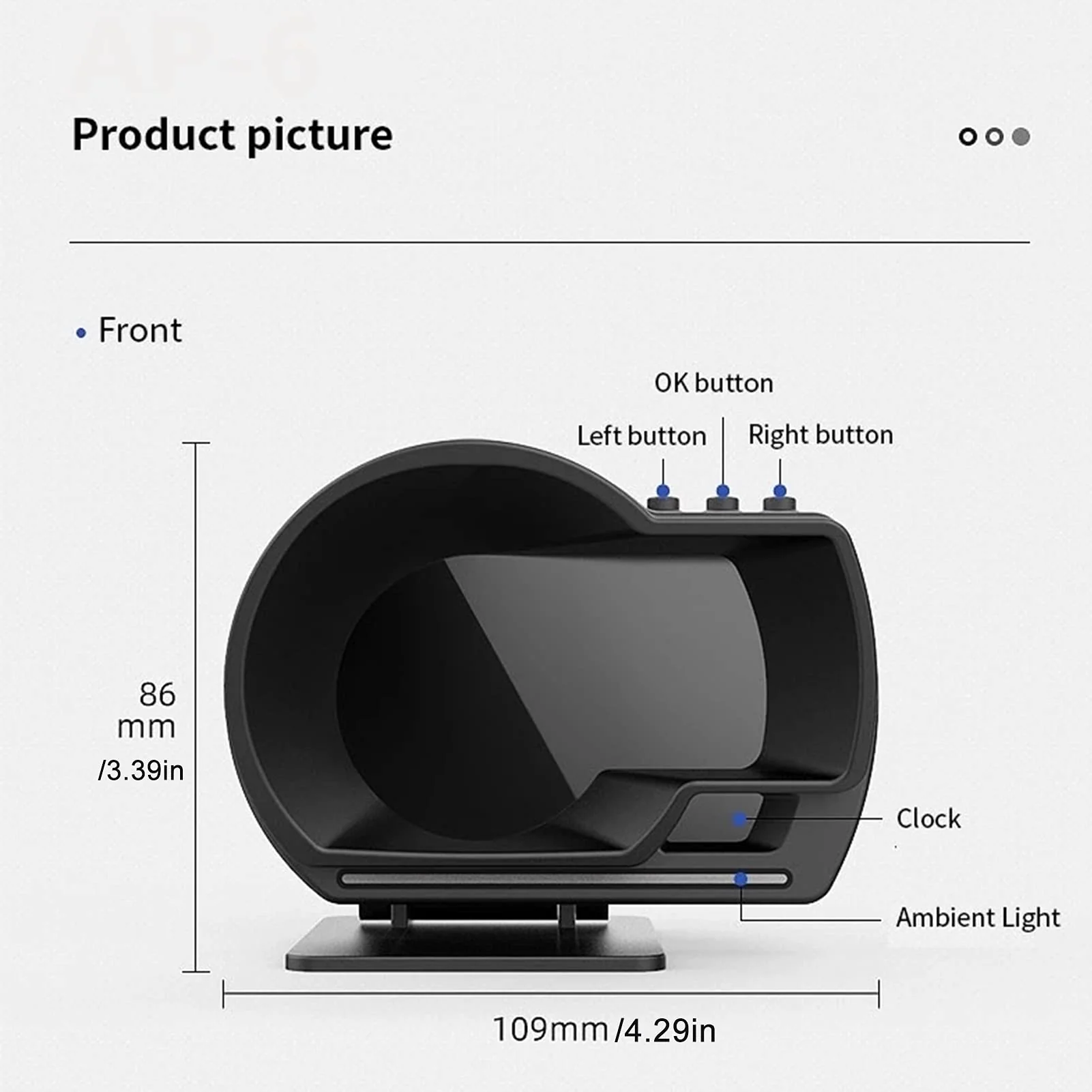 , Qiilu Car OBD2+GPS Smart Gauge Car HUD Speedometer Turbo RPM Alarm for Car Truck - Image 2
