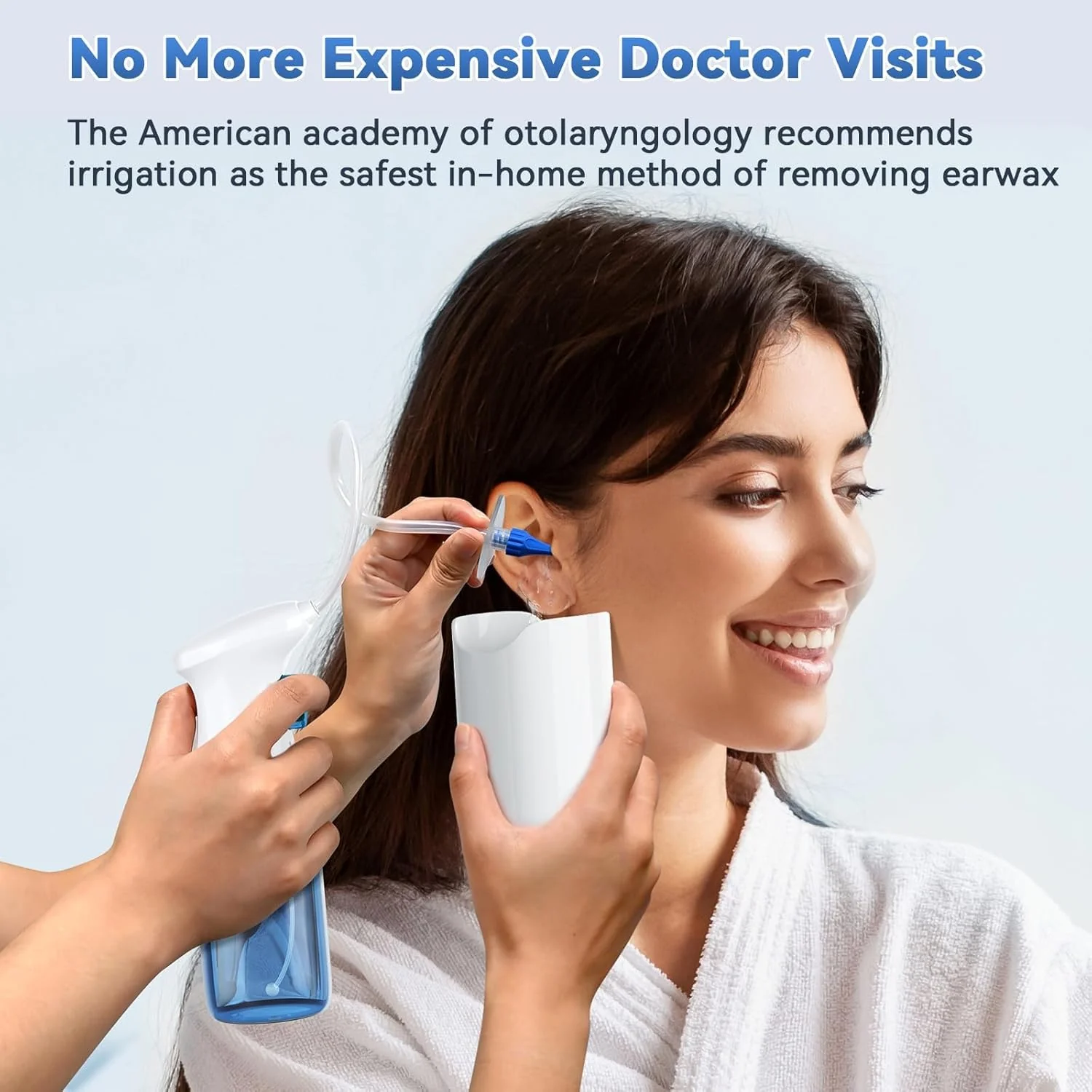 Qimic Ear Cleaner, Ear Wax Remover, 1080P Otoscope with Light, Ear Cleaner for Adults, Ear Wash, Ear Wash System, Ear Cleaning Set with 10 Ear Tips and Water Catching Basin blue-black - Image 2