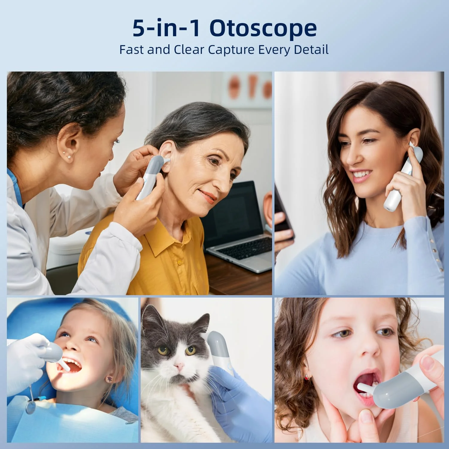 Qimic Wireless Otoscope Ear Camera - 1080P WiFi Otoscope with 6 LED Lights, Ear Scope Camera with 10 Colorful Accessories for Kids,Pets &Adults,Support Photo and Video, Compatible with Android Q09 - Image 4
