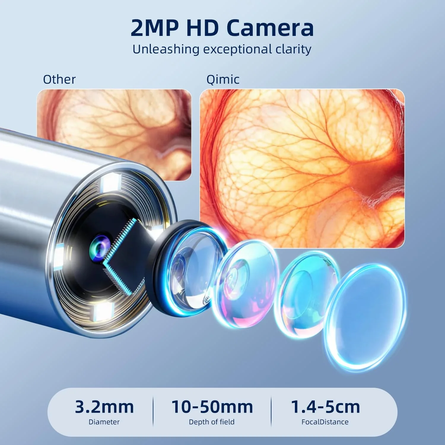 Qimic Wireless Otoscope Ear Camera - 1080P WiFi Otoscope with 6 LED Lights, Ear Scope Camera with 10 Colorful Accessories for Kids,Pets &Adults,Support Photo and Video, Compatible with Android Q09 - Image 5