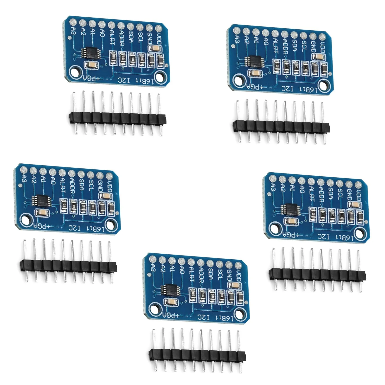 QIQIAZI 5 Pieces 16-bit 4-Channel ADC for Analog to Digital Converter Arduino Compatible Development Board Module Analog to Digital Converter - Image 2