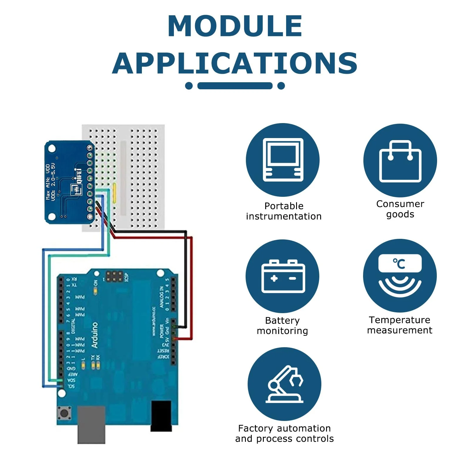 QIQIAZI 5 Pieces 16-bit 4-Channel ADC for Analog to Digital Converter Arduino Compatible Development Board Module Analog to Digital Converter - Image 8