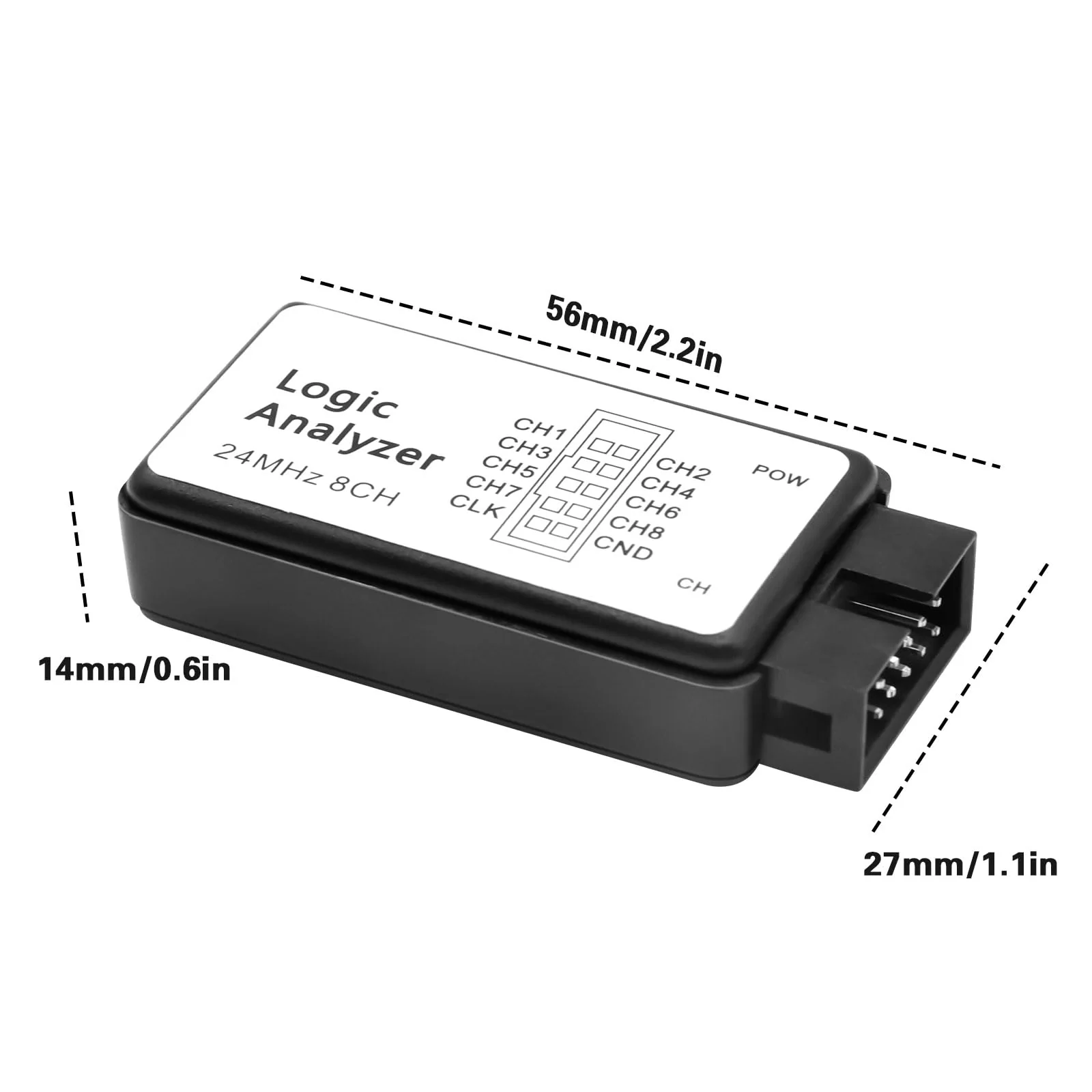 QIQIAZI USB Logic Analyzer 8 Channels 24MHz 5PF with USB Cable and Connection Cable Compatible with Arduino - Image 3