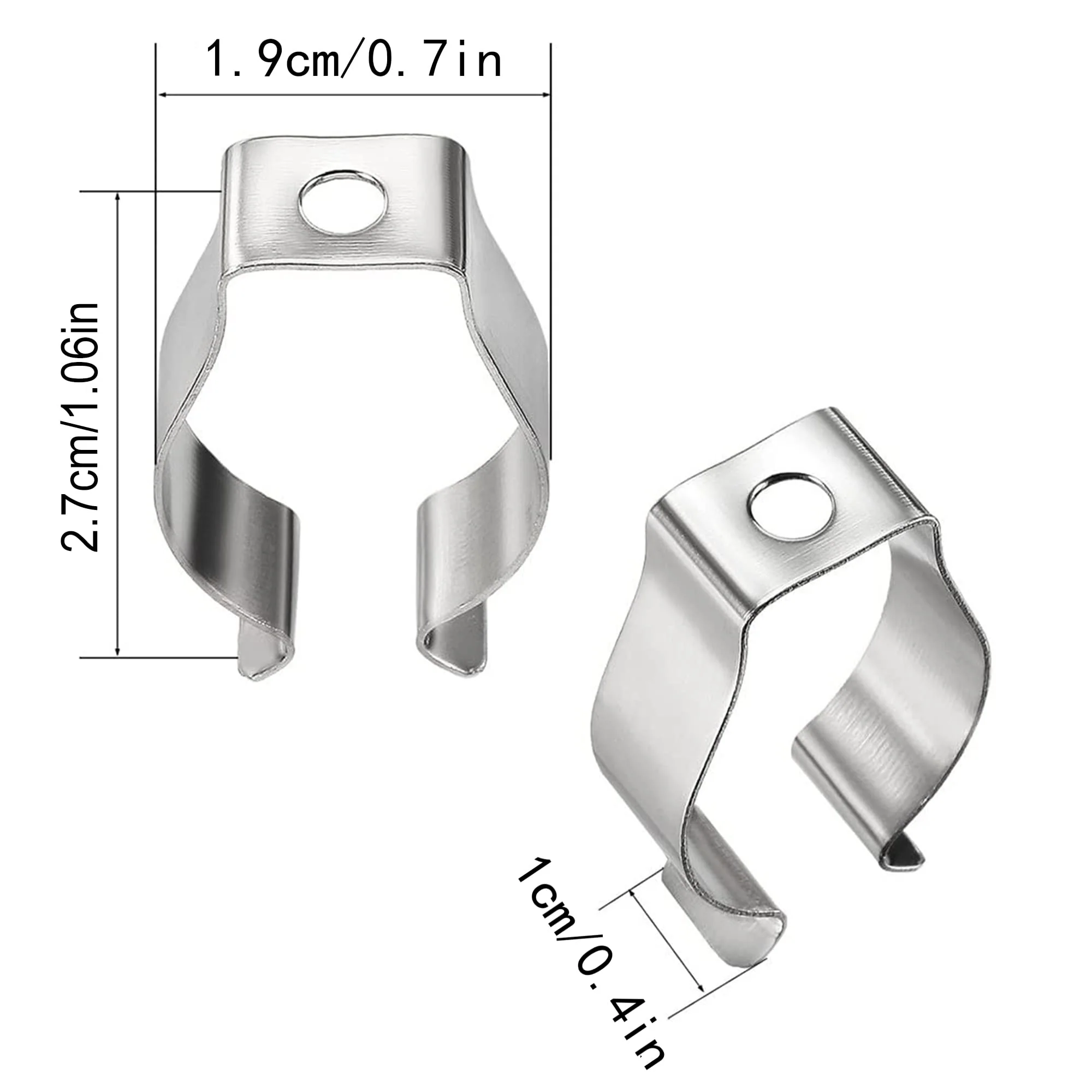 QIUMING Pack of 20 U-Clip Holder for Fluorescent Tube Holder LED Fluorescent Tube to Prevent Sag for LED Light Lamp Pipe Water Pipe Shed Garage Storage - Image 2