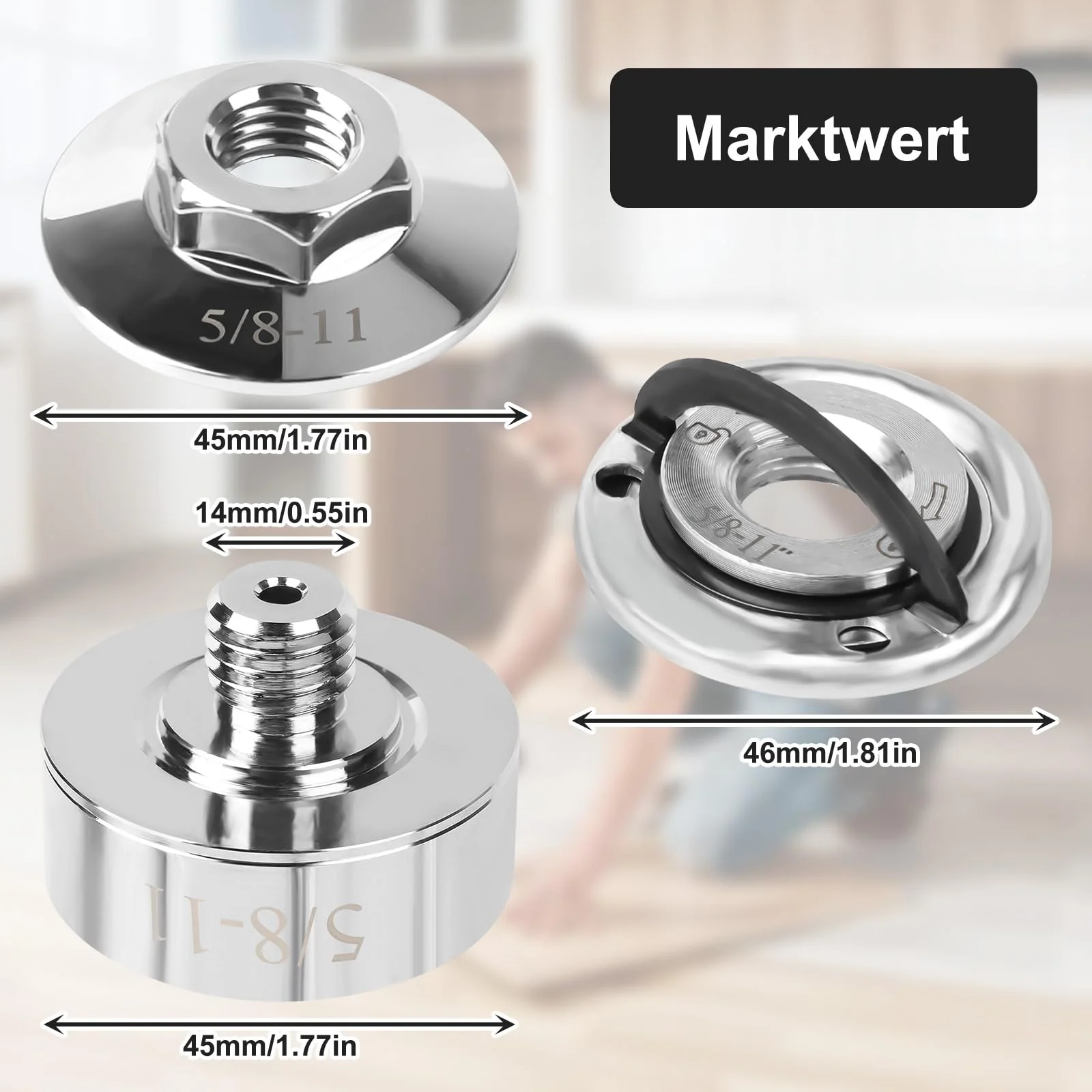 Qivine 3Pcs Xlock Adapter to M14 Thread, Alloy Thread Xlock Adapter Kit, Angle Grinder Cutting Blade Adapters with Quick Change Nut Ultra-robust for Diamond Drill bits, Cutting Blades M14 for Europe - Image 2