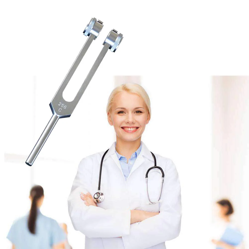 QIYUN 256 Hz Tuning Fork, 256 Cps Tuning Forks with Fixed Weights, Clinical Grade Nerve/Sensory with Silicone Hammer & Cleaning Cloth - Image 2